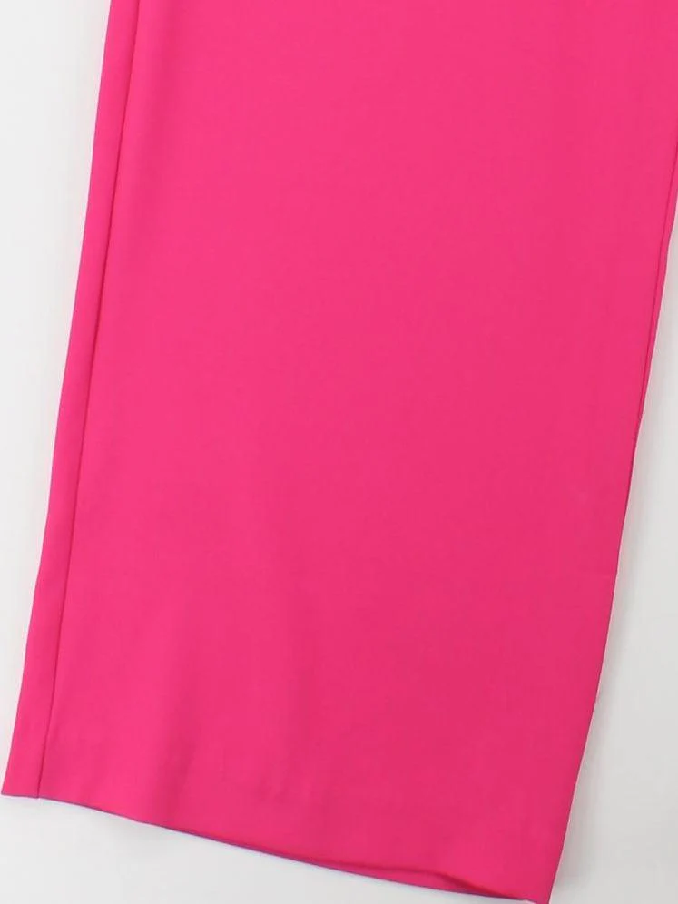 Forever Unique Women's Trousers UK 12 Pink Polyester with Elastane Capri - Image 4
