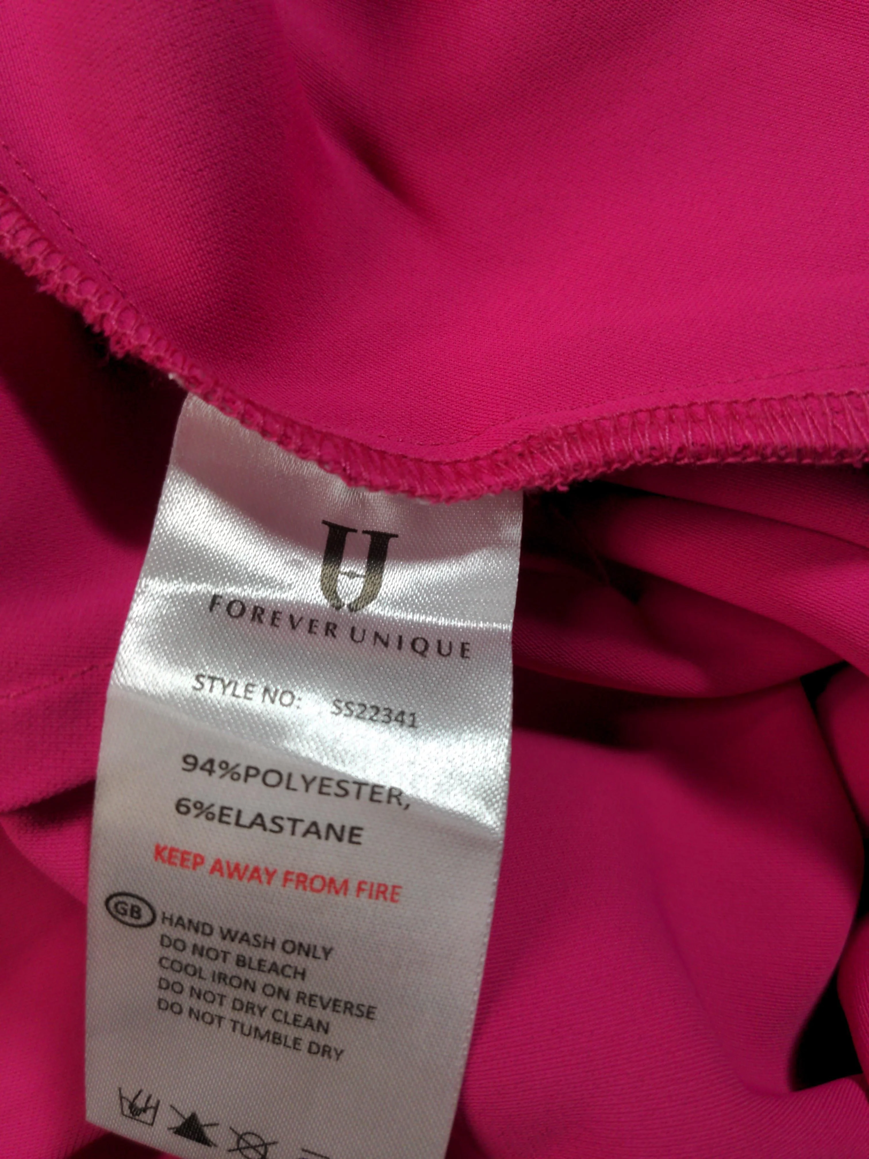 Forever Unique Women's Trousers UK 12 Pink Polyester with Elastane Capri - Image 6