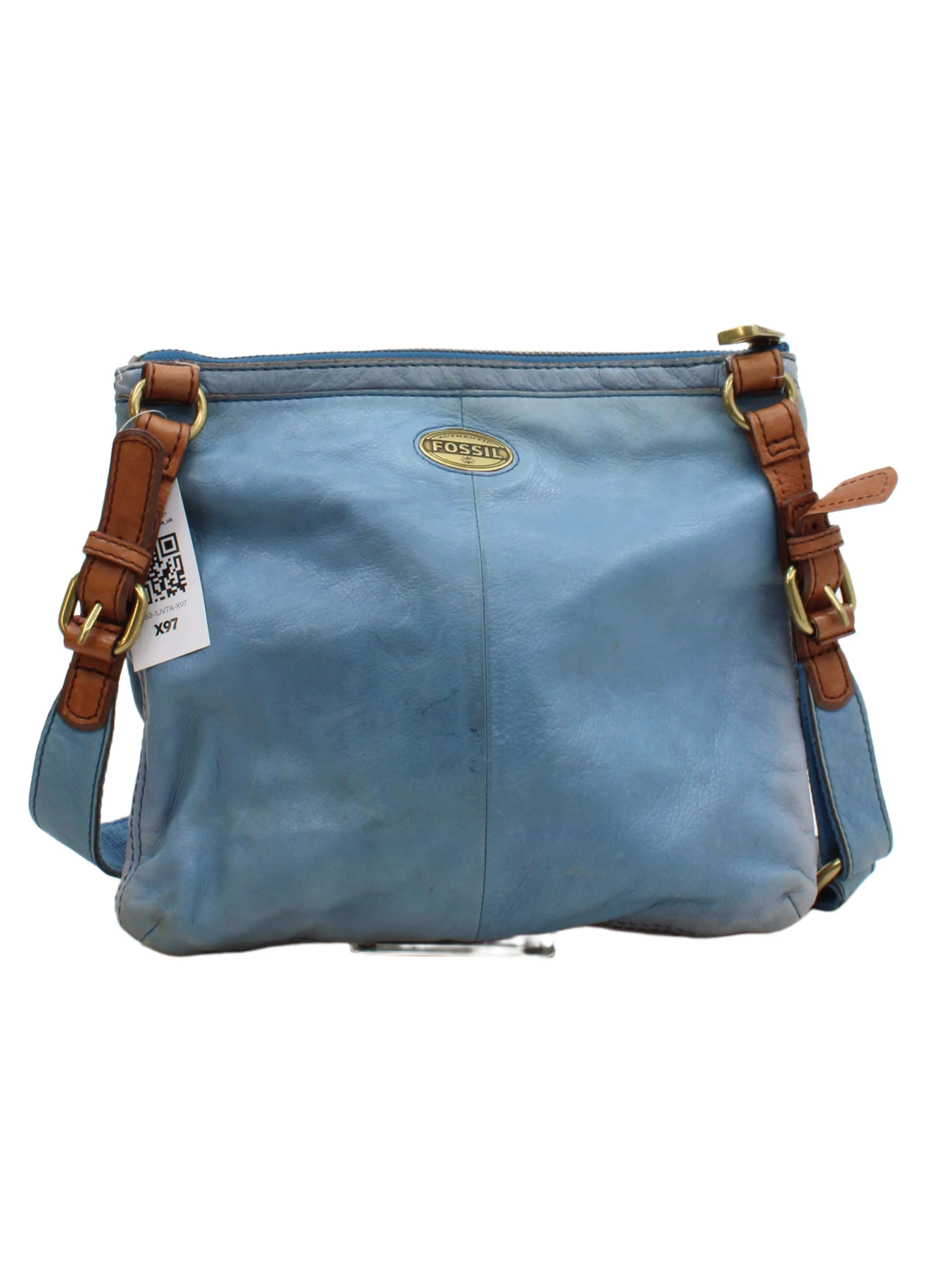 Fossil Women's Bag Blue 100% Leather Crossbody