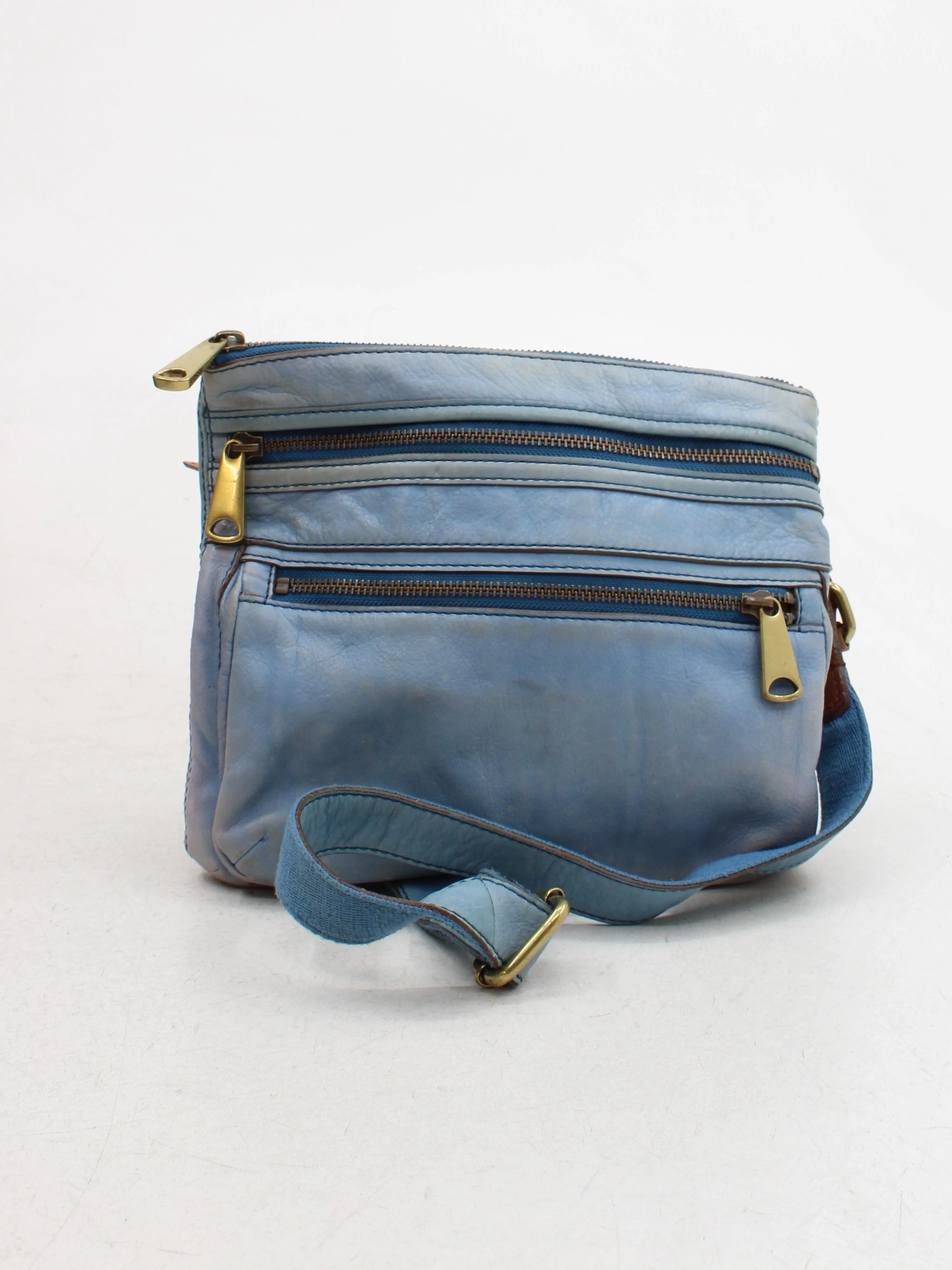 Fossil Women's Bag Blue 100% Leather Crossbody - Image 2