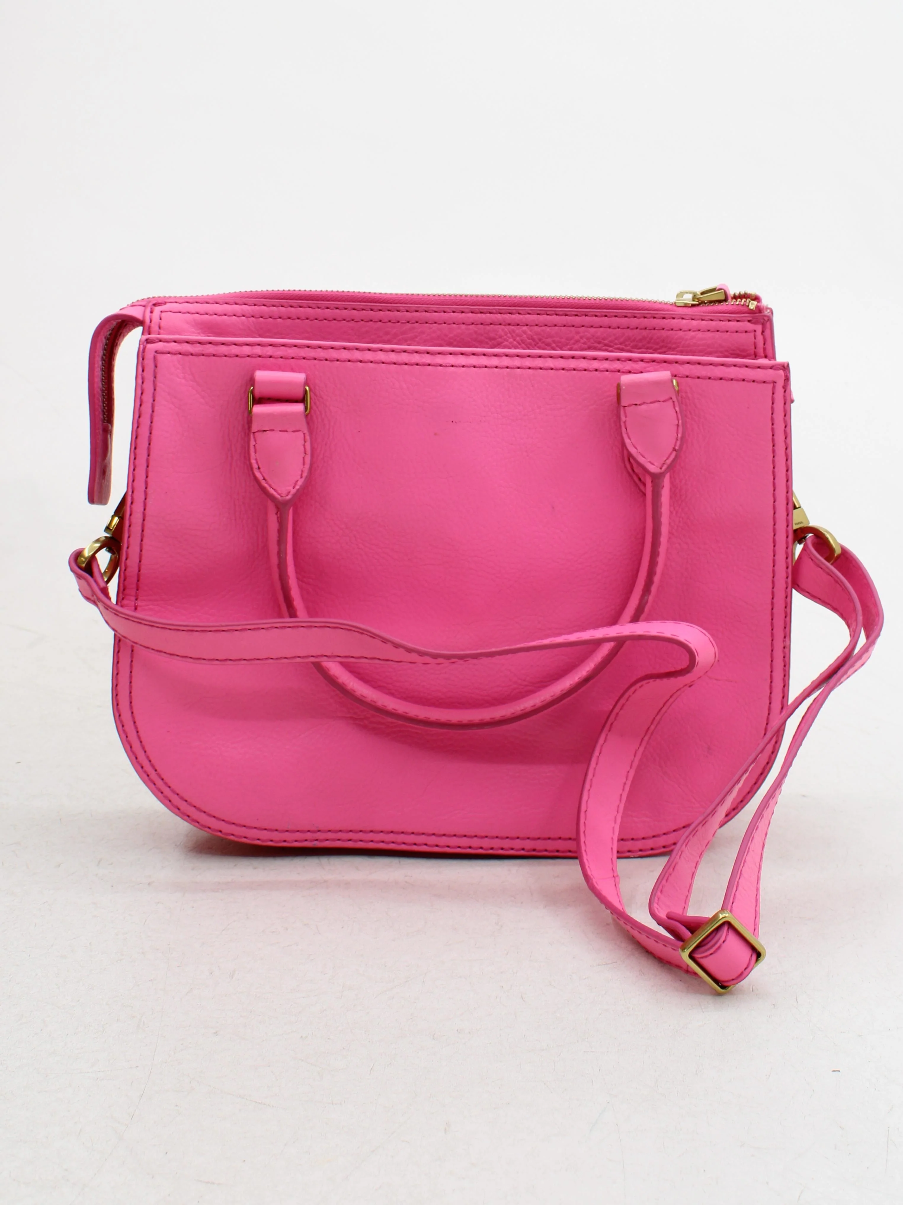 Fossil Women's Bag Pink 100% Leather Shoulder Bag - Image 2