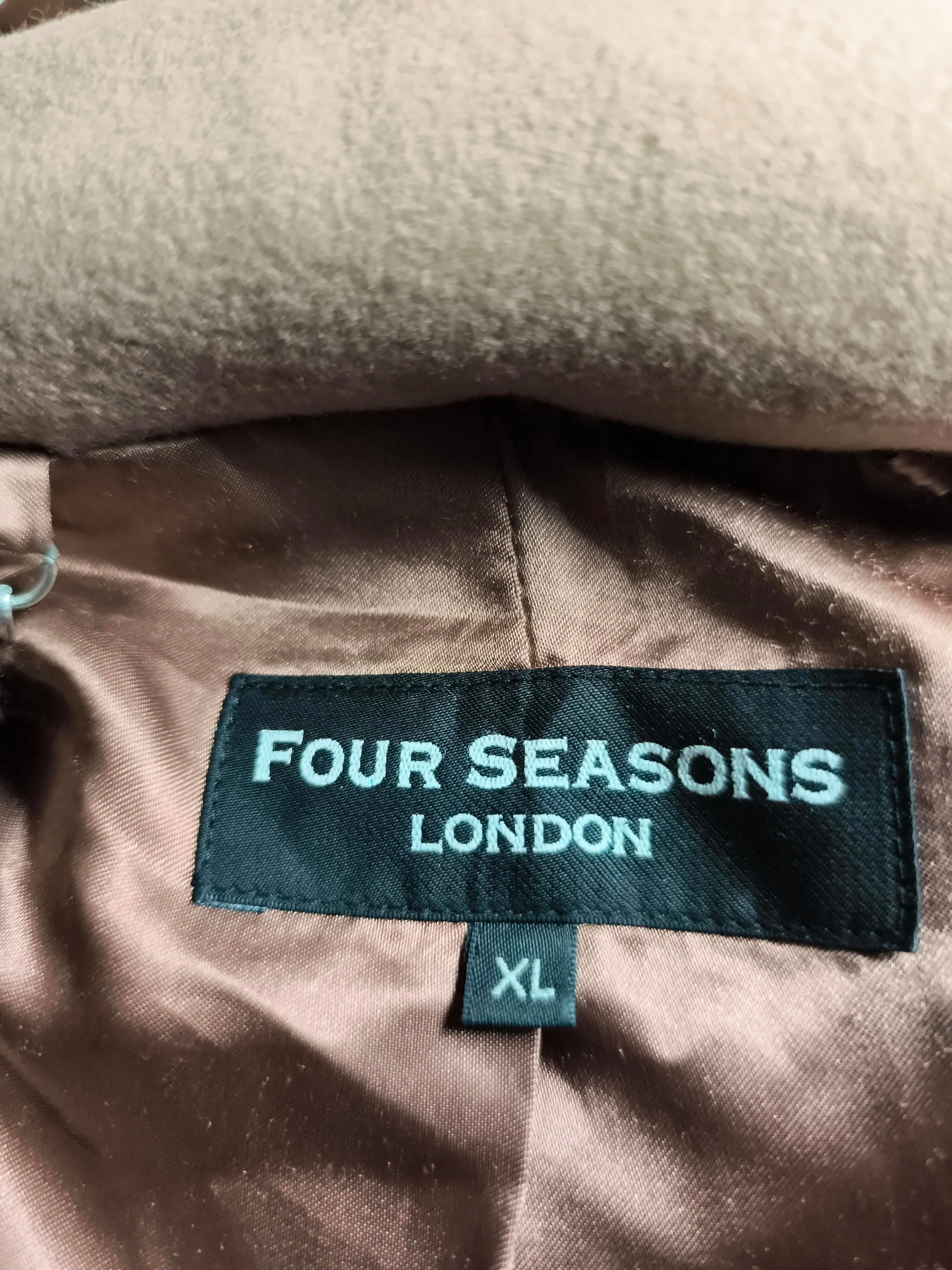 Four Seasons London Women's Coat XL Tan 100% Wool Overcoat - Image 5