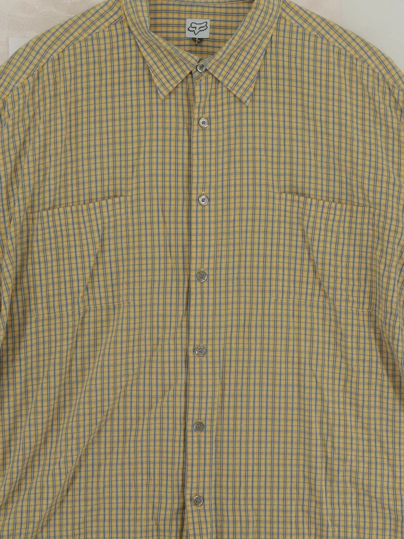 Fox Men's Shirt XXL Yellow Checkered 100% Cotton Basic - Image 3