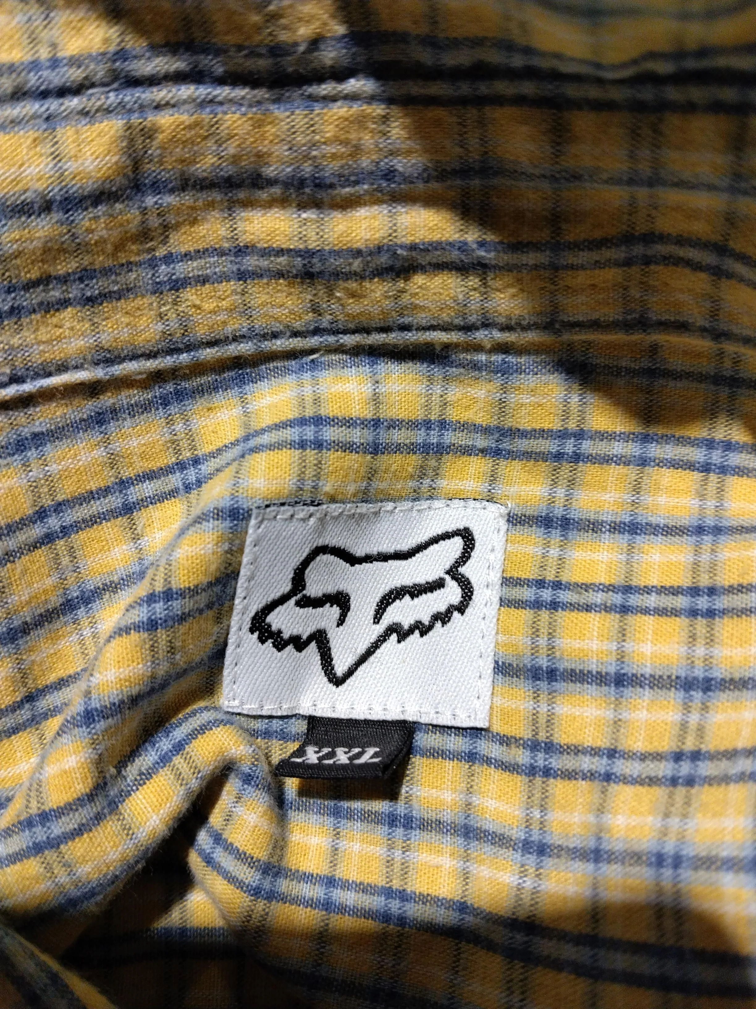 Fox Men's Shirt XXL Yellow Checkered 100% Cotton Basic - Image 5