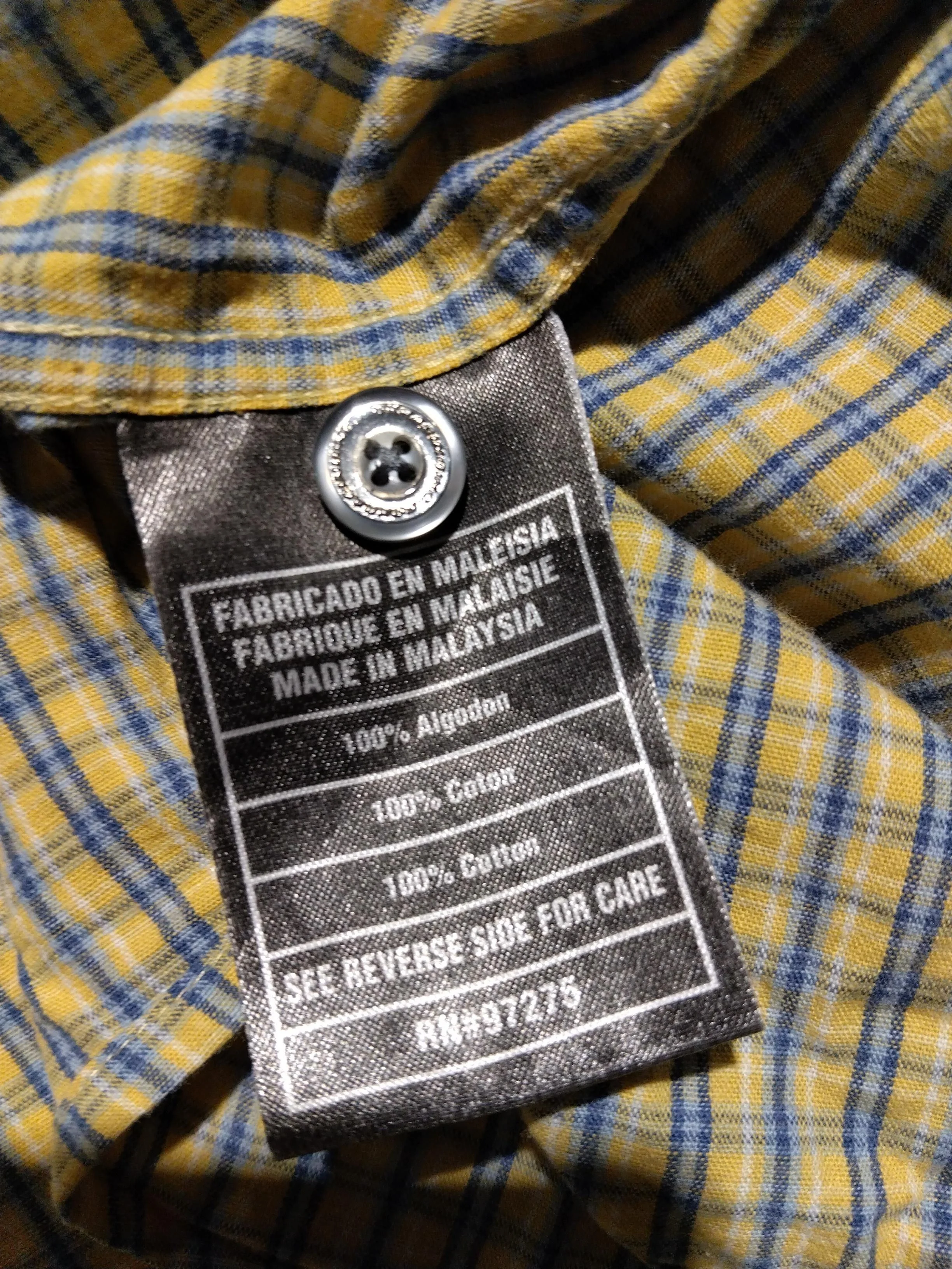 Fox Men's Shirt XXL Yellow Checkered 100% Cotton Basic - Image 6