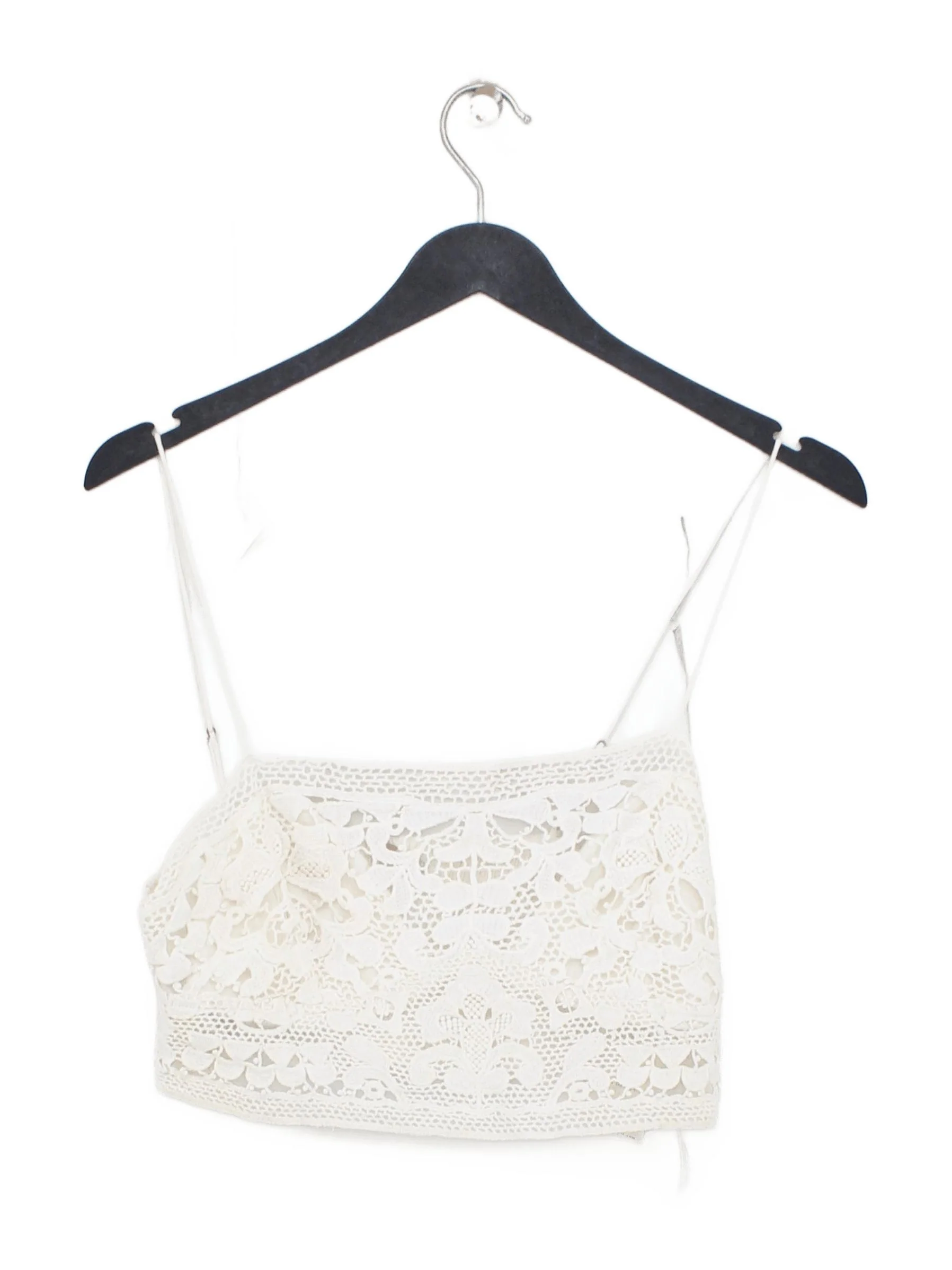 FP One Women's Top L White Cotton with Viscose, Spandex Cropped