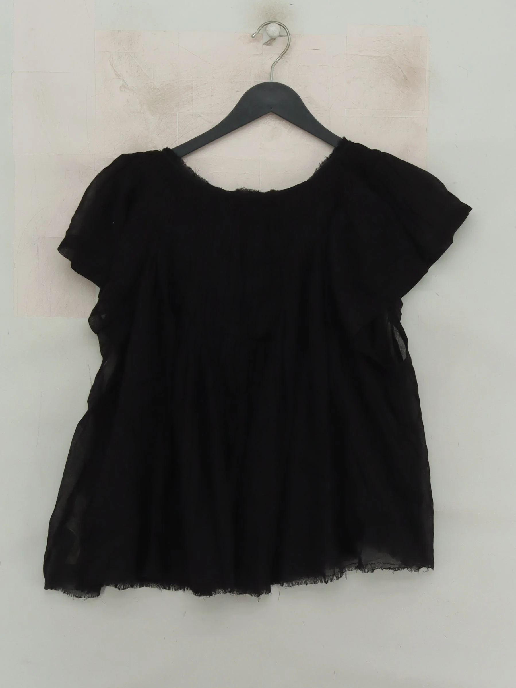FP One Women's Top XS Black 100% Cotton Short Sleeve V-Neck Basic - Image 2