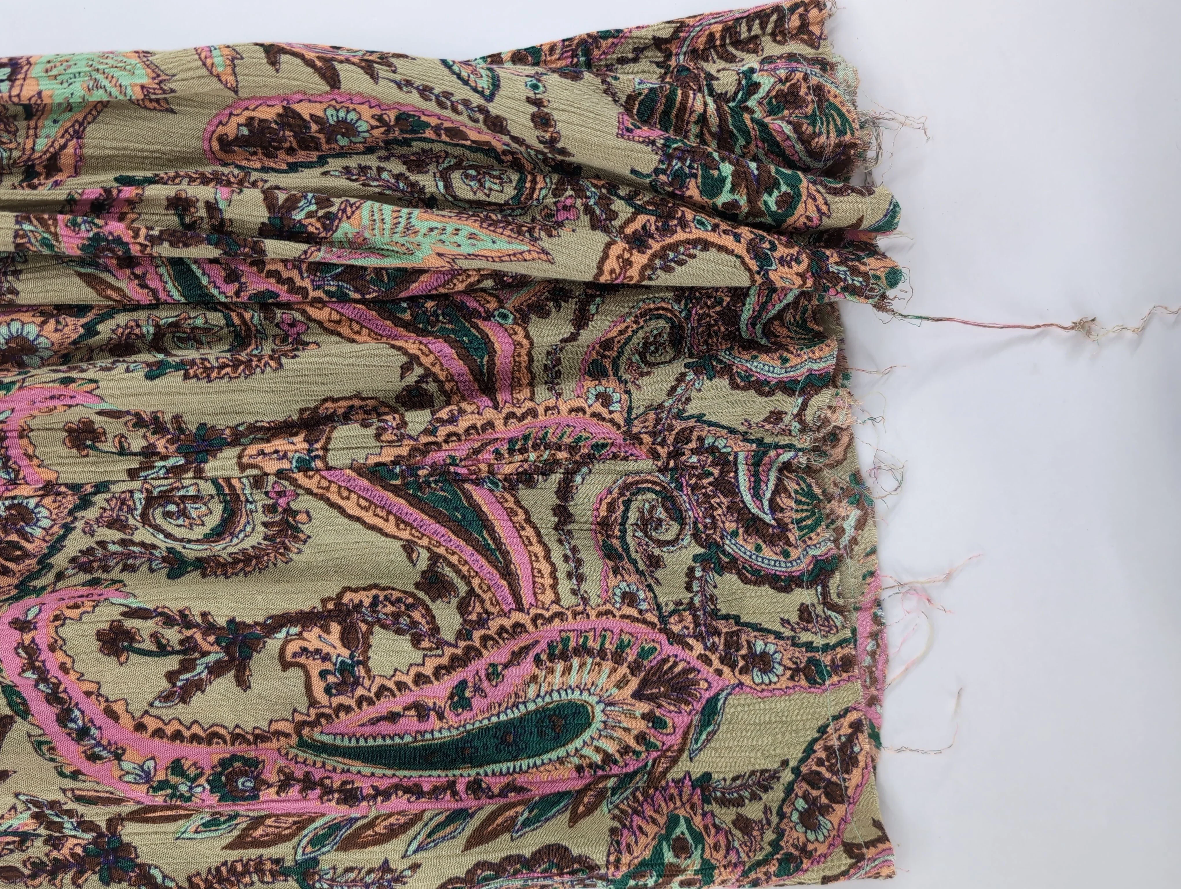 FP One Women's Trousers S Green Paisley 100% Other Wide-Leg Sweatpants - Image 5