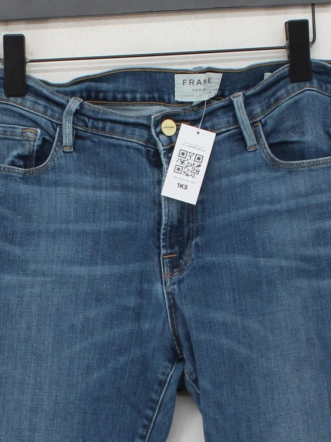 Frame Men's Jeans W 35 in Blue Cotton with Polyester, Elastane Straight - Image 3