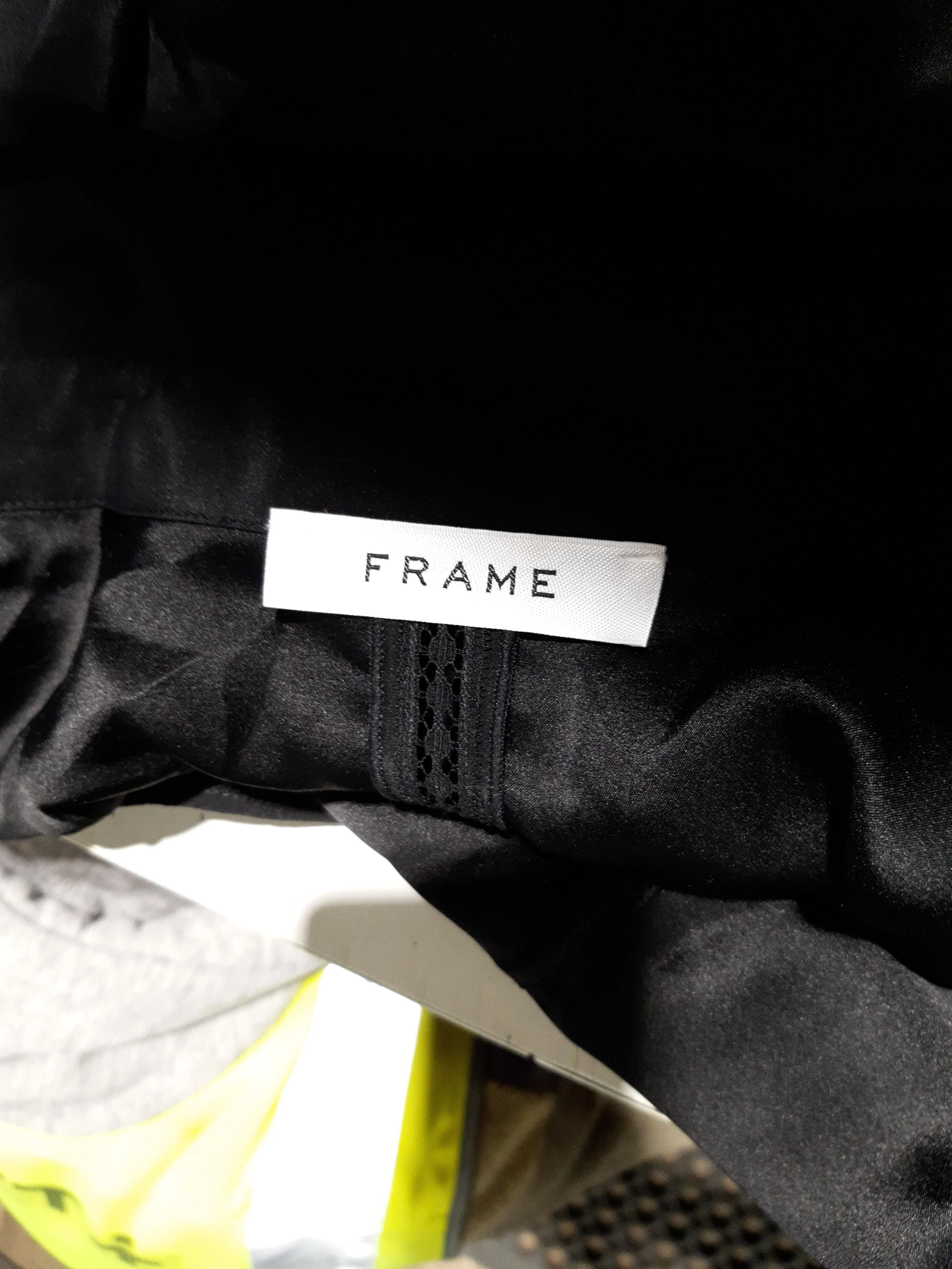 Frame Women's Blouse M Black 100% Silk Long Sleeve Collared Basic - Image 5