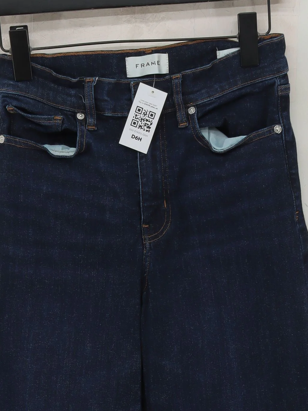 Frame Women's Jeans UK 10 Blue Cotton with Elastane Wide-Leg - Image 3