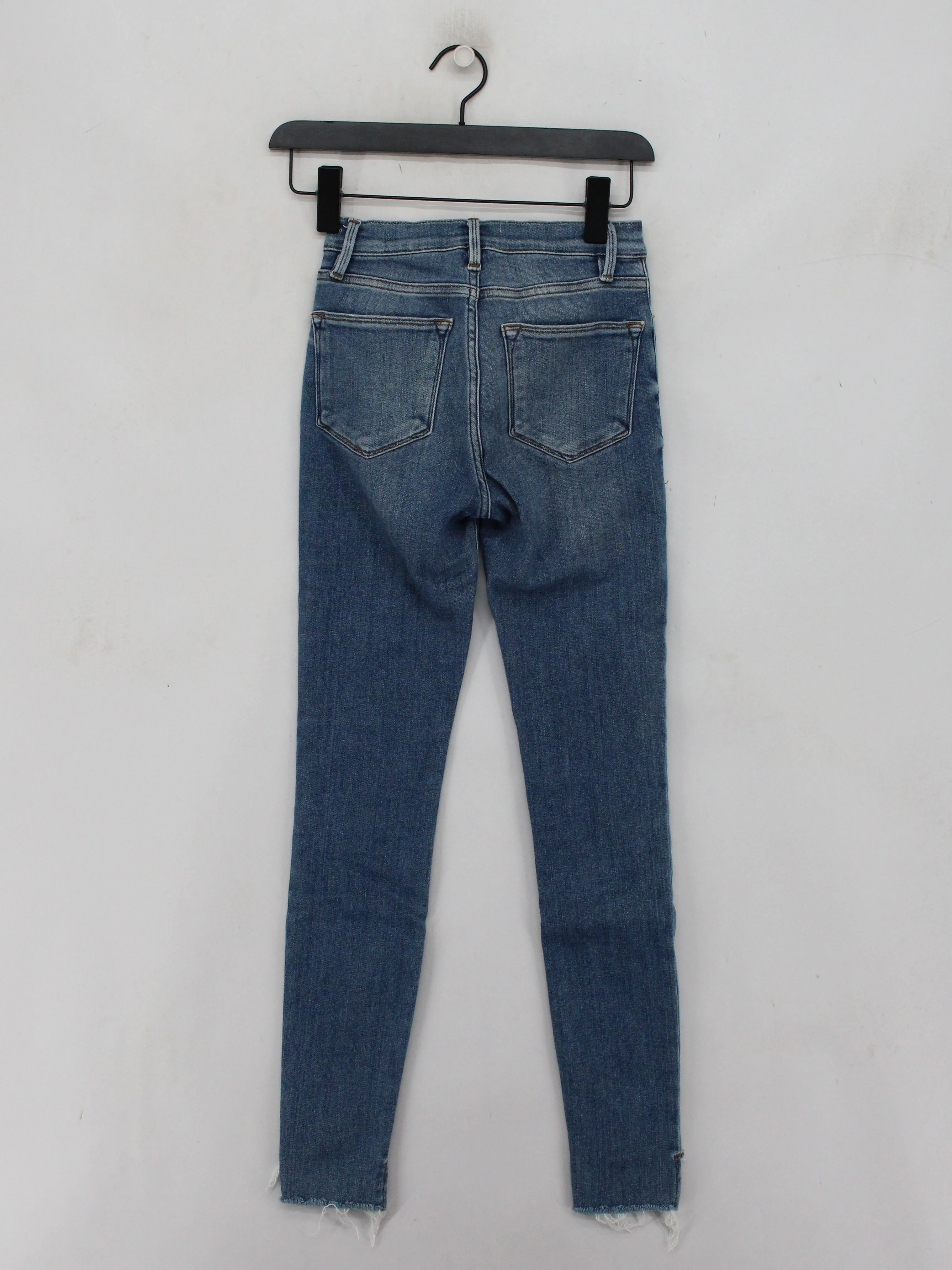 Frame Women's Jeans W 24 in Blue Cotton with Polyester, Elastane Skinny - Image 2