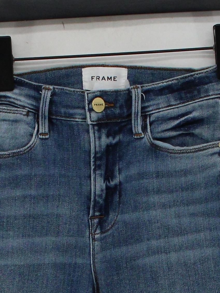 Frame Women's Jeans W 24 in Blue Cotton with Polyester, Elastane Skinny - Image 3