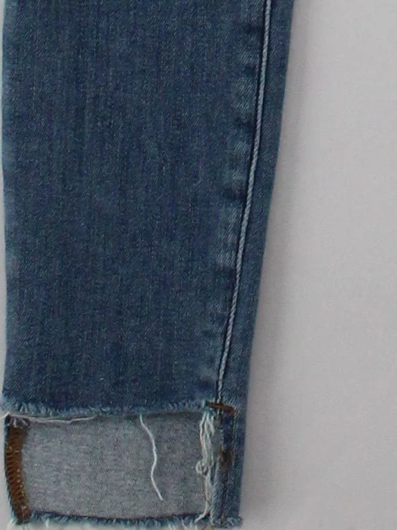 Frame Women's Jeans W 24 in Blue Cotton with Polyester, Elastane Skinny - Image 4