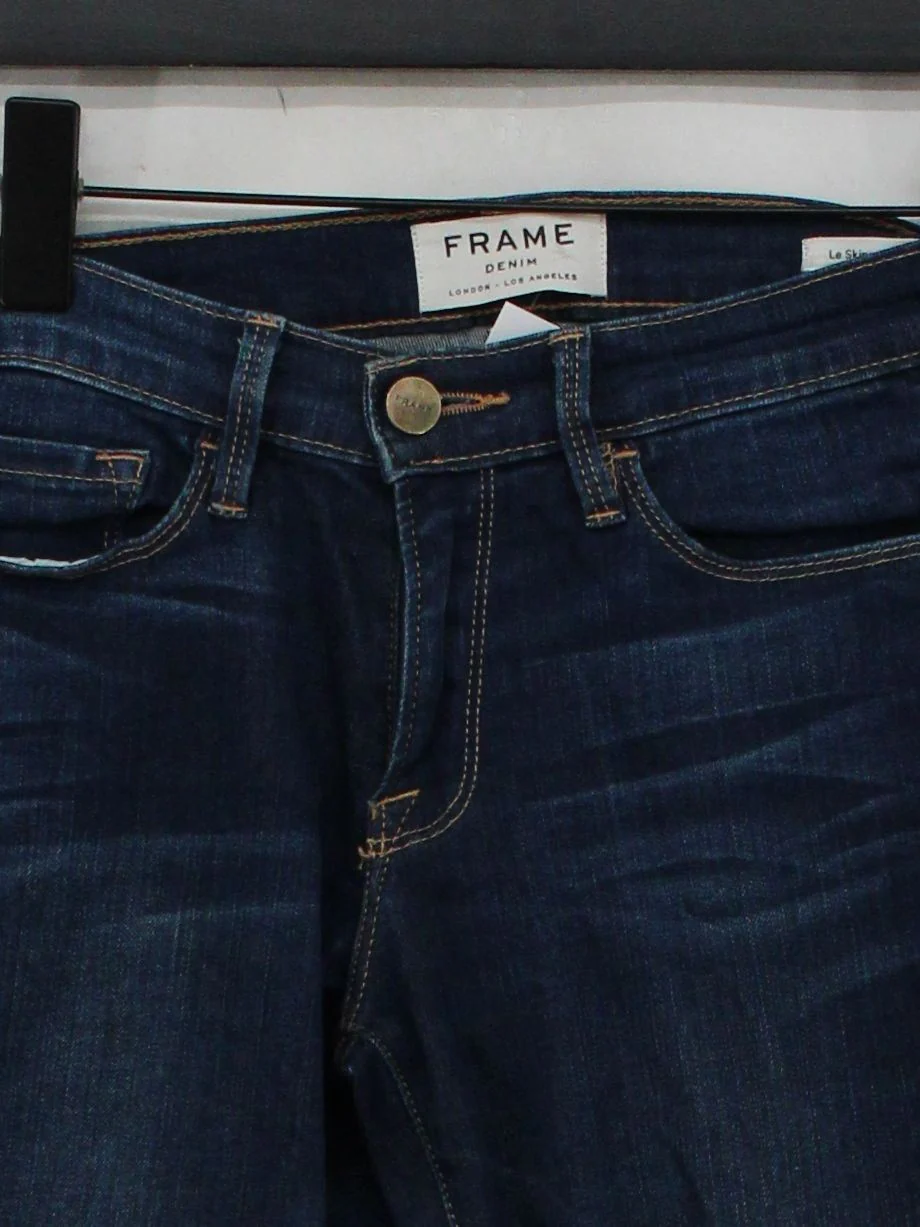 Frame Women's Jeans W 26 in Blue Cotton with Polyester, Elastane Skinny - Image 3