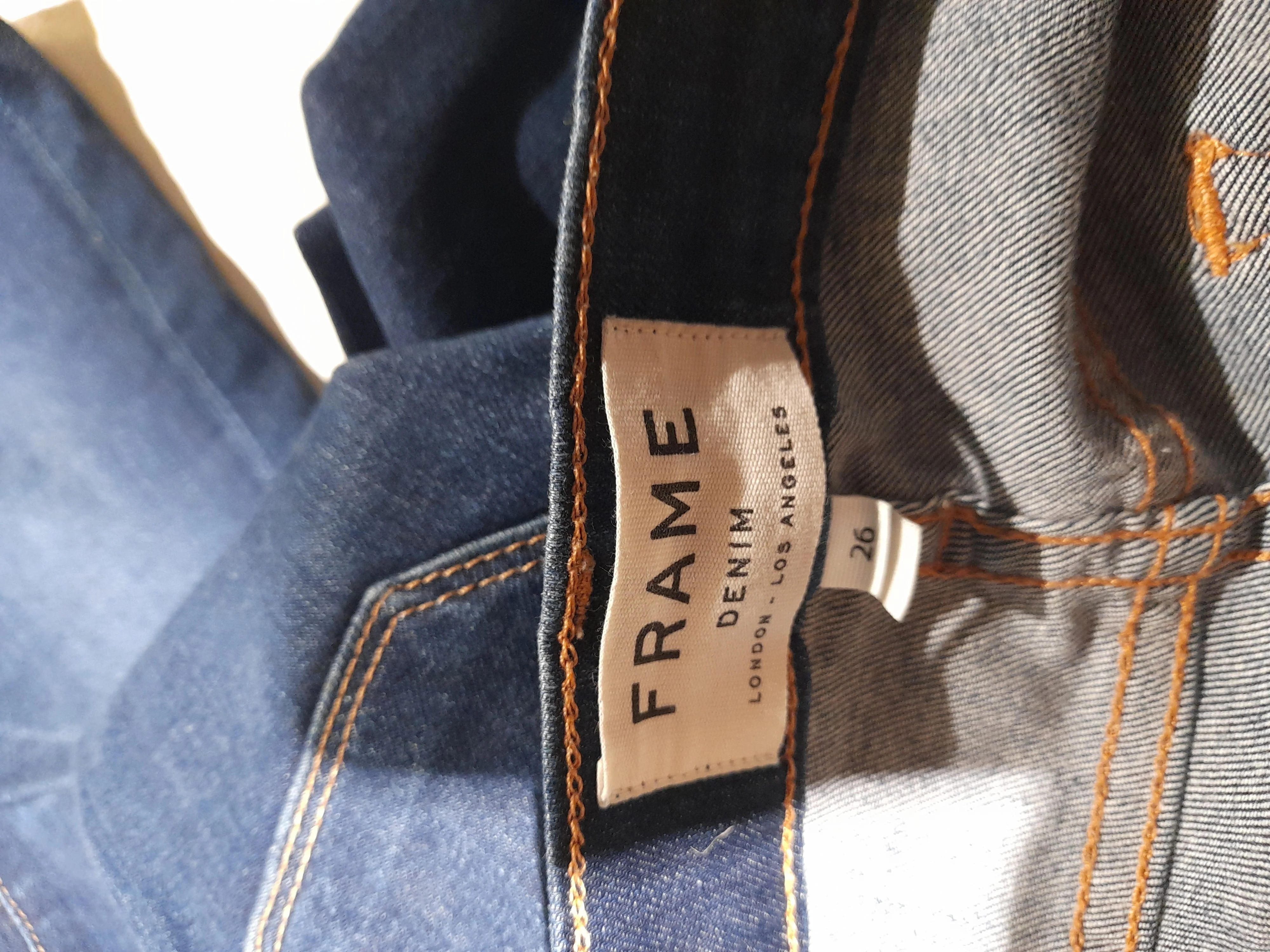 Frame Women's Jeans W 26 in Blue Cotton with Polyester, Elastane Skinny - Image 5