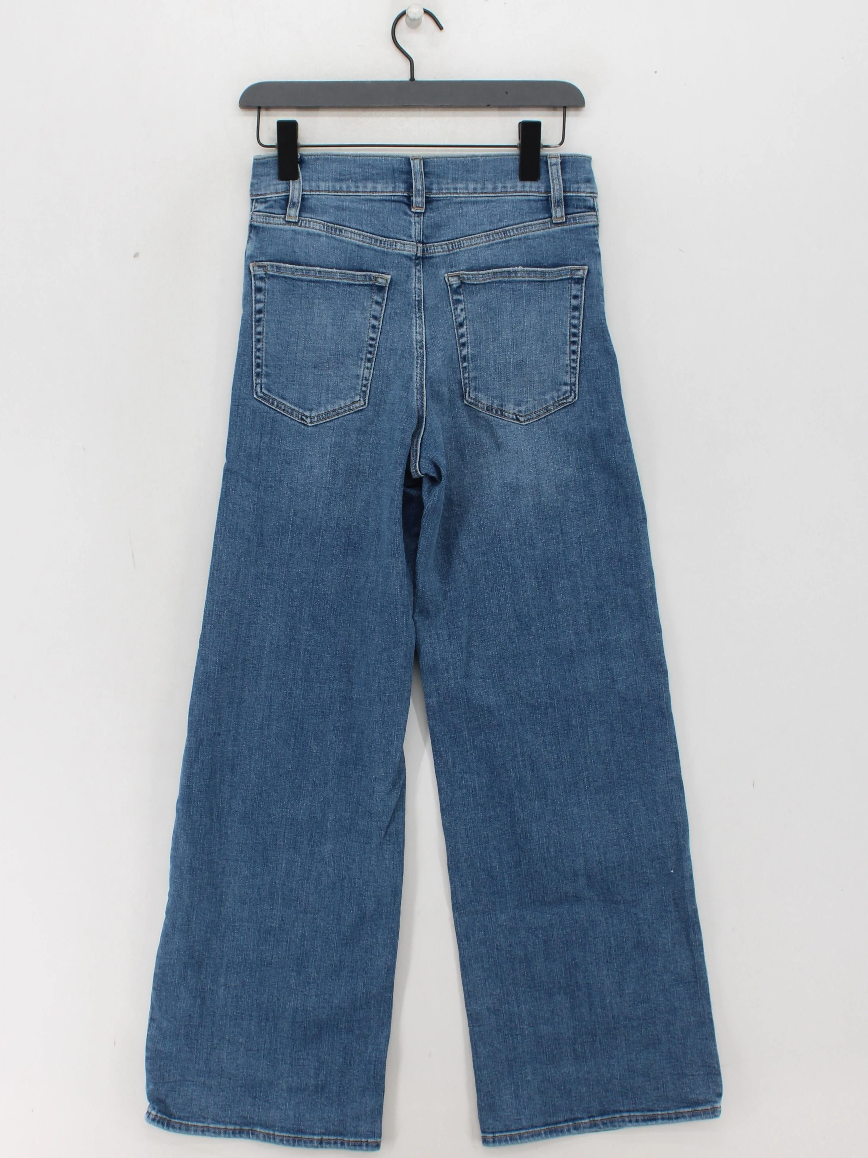Frame Women's Jeans W 27 in Blue Cotton with Rayon, Other, Elastane Wide-Leg - Image 2