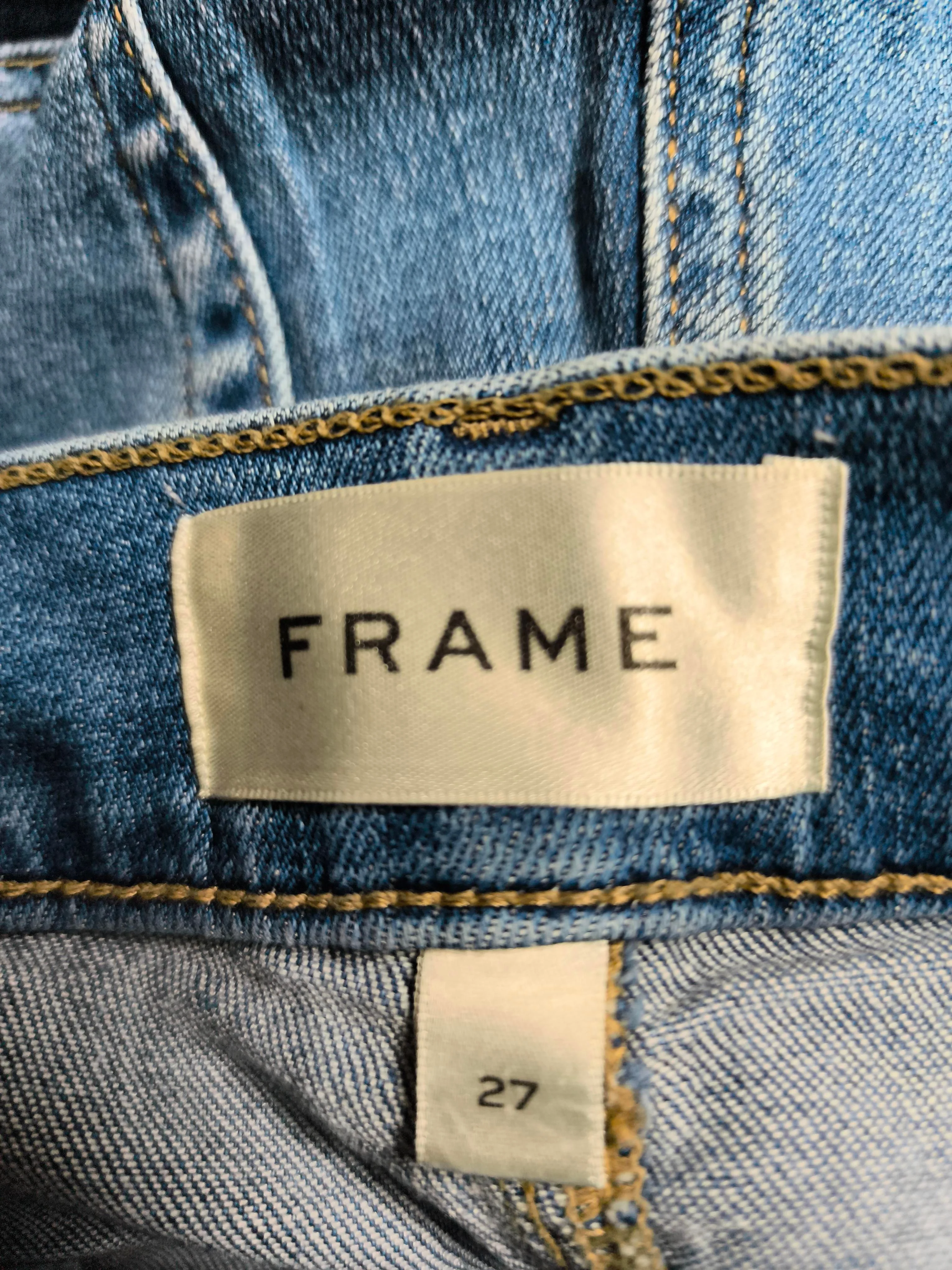Frame Women's Jeans W 27 in Blue Cotton with Rayon, Other, Elastane Wide-Leg - Image 5