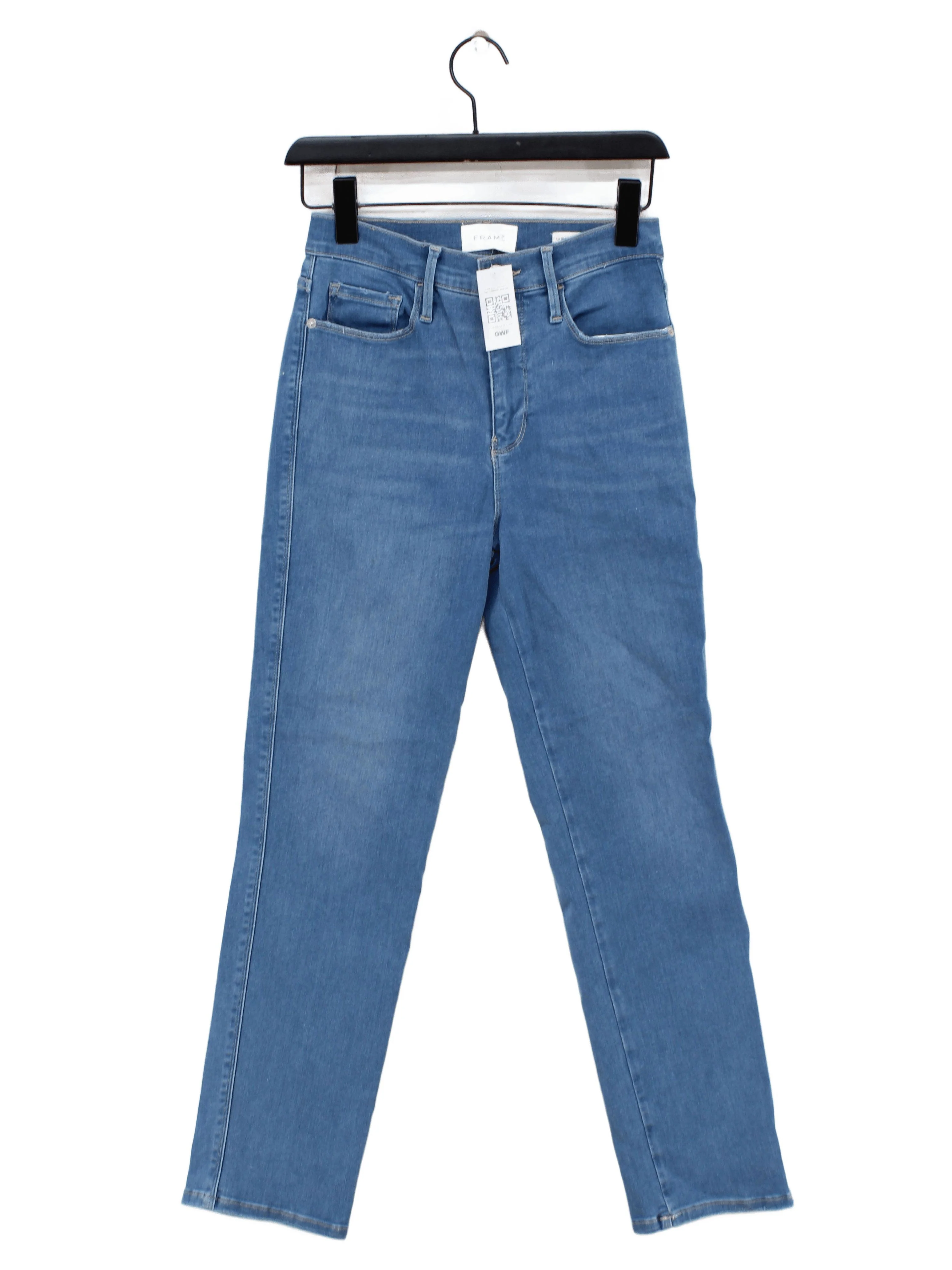 Frame Women's Jeans W 28 in Blue Cotton with Lyocell Modal, Elastane Straight