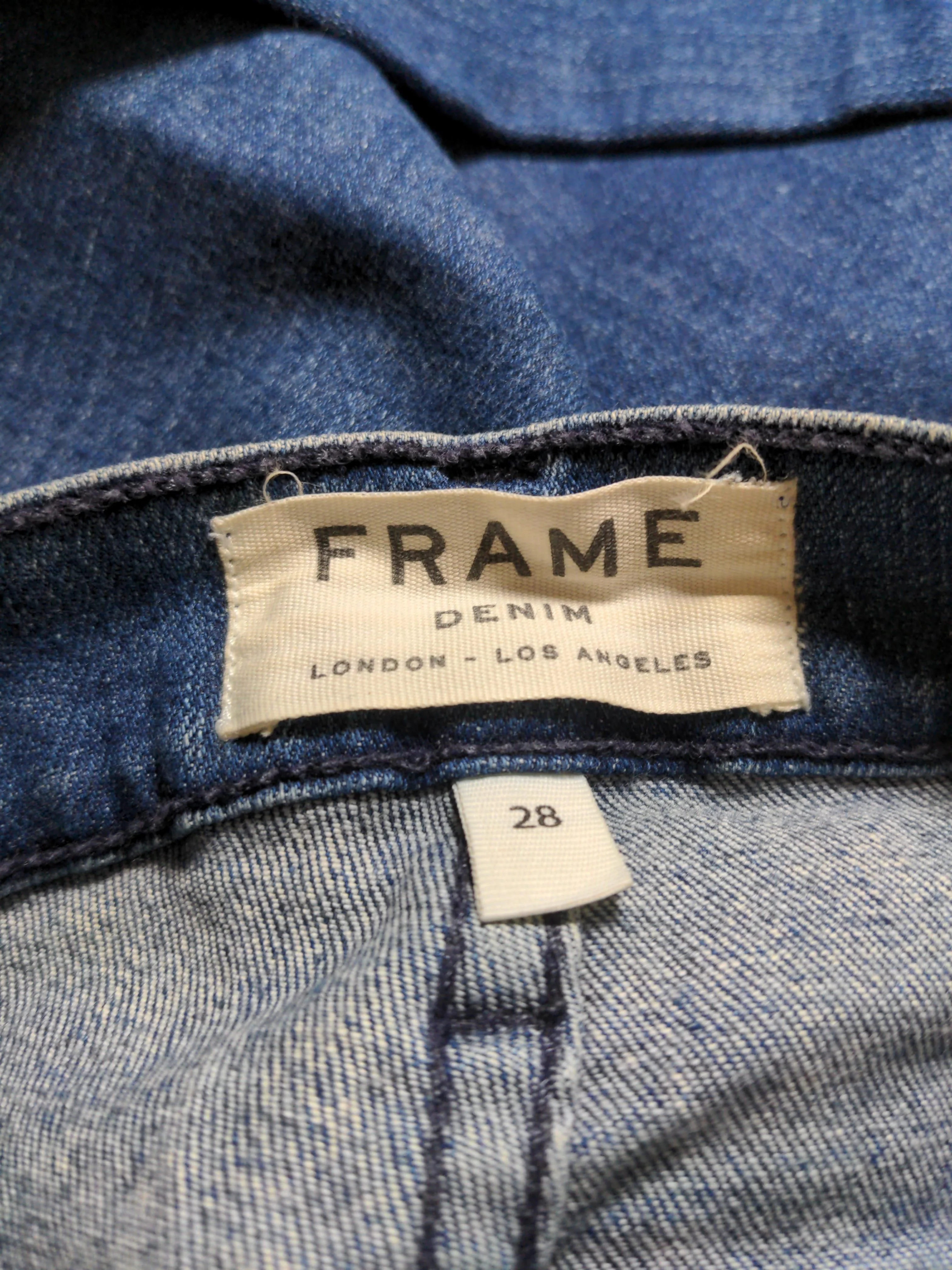 Frame Women's Jeans W 28 in Blue Cotton with Polyester, Spandex Skinny - Image 5