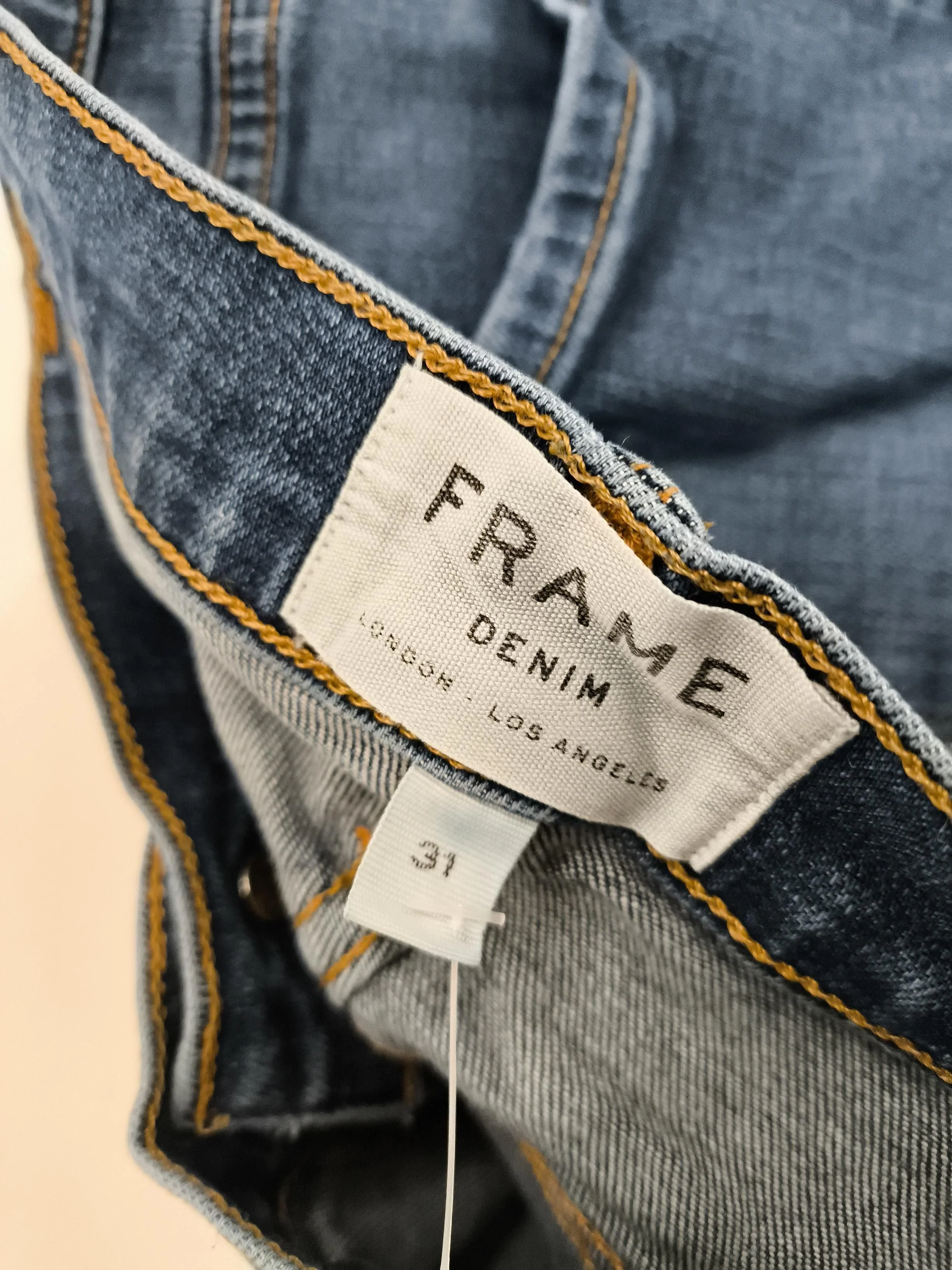 Frame Women's Jeans W 31 in Blue Cotton with Polyester, Elastane Skinny - Image 7