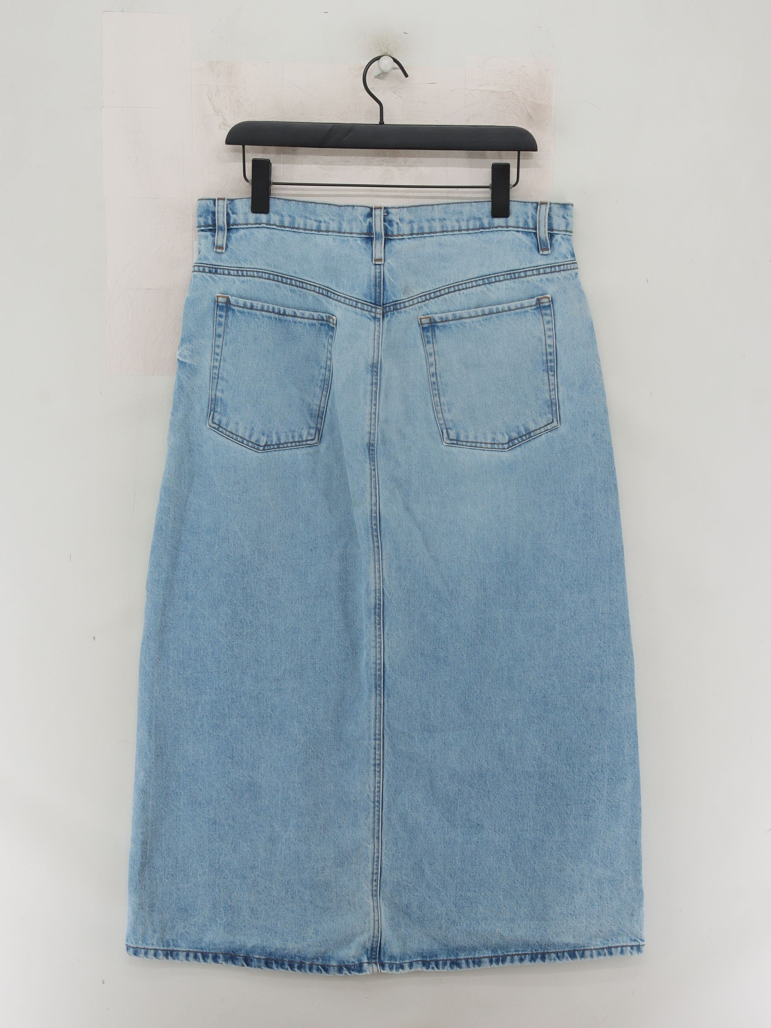 Frame Women's Midi Skirt L Blue 100% Cotton Midi A-Line - Image 2
