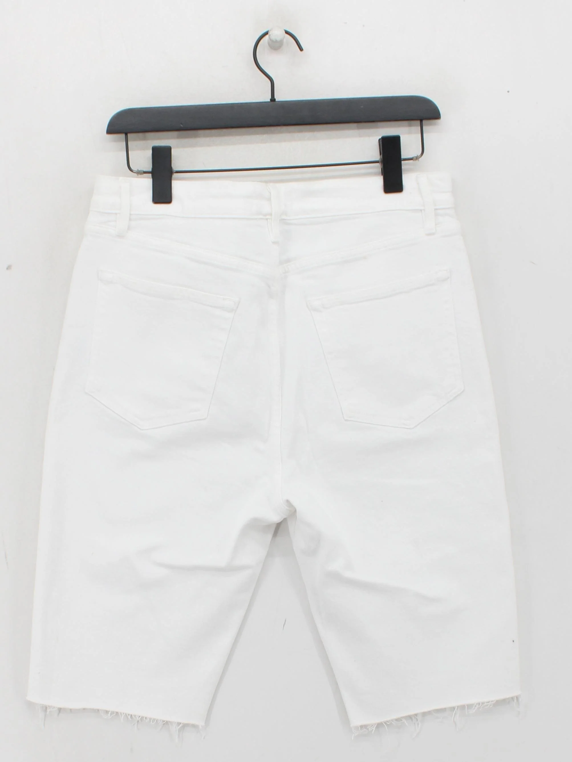 Frame Women's Shorts W 30 in White Cotton with Elastane Cut-Off - Image 2