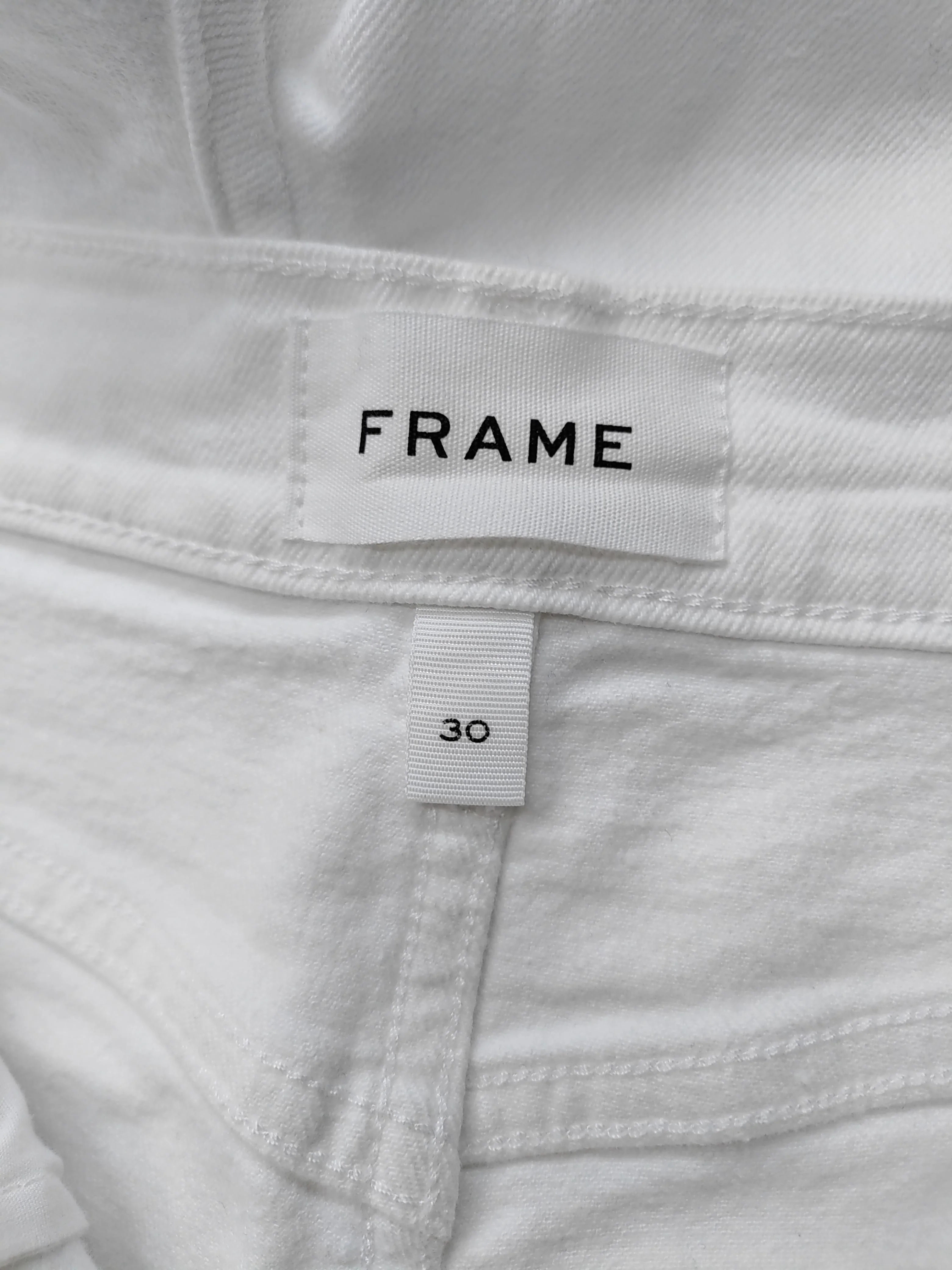 Frame Women's Shorts W 30 in White Cotton with Elastane Cut-Off - Image 6