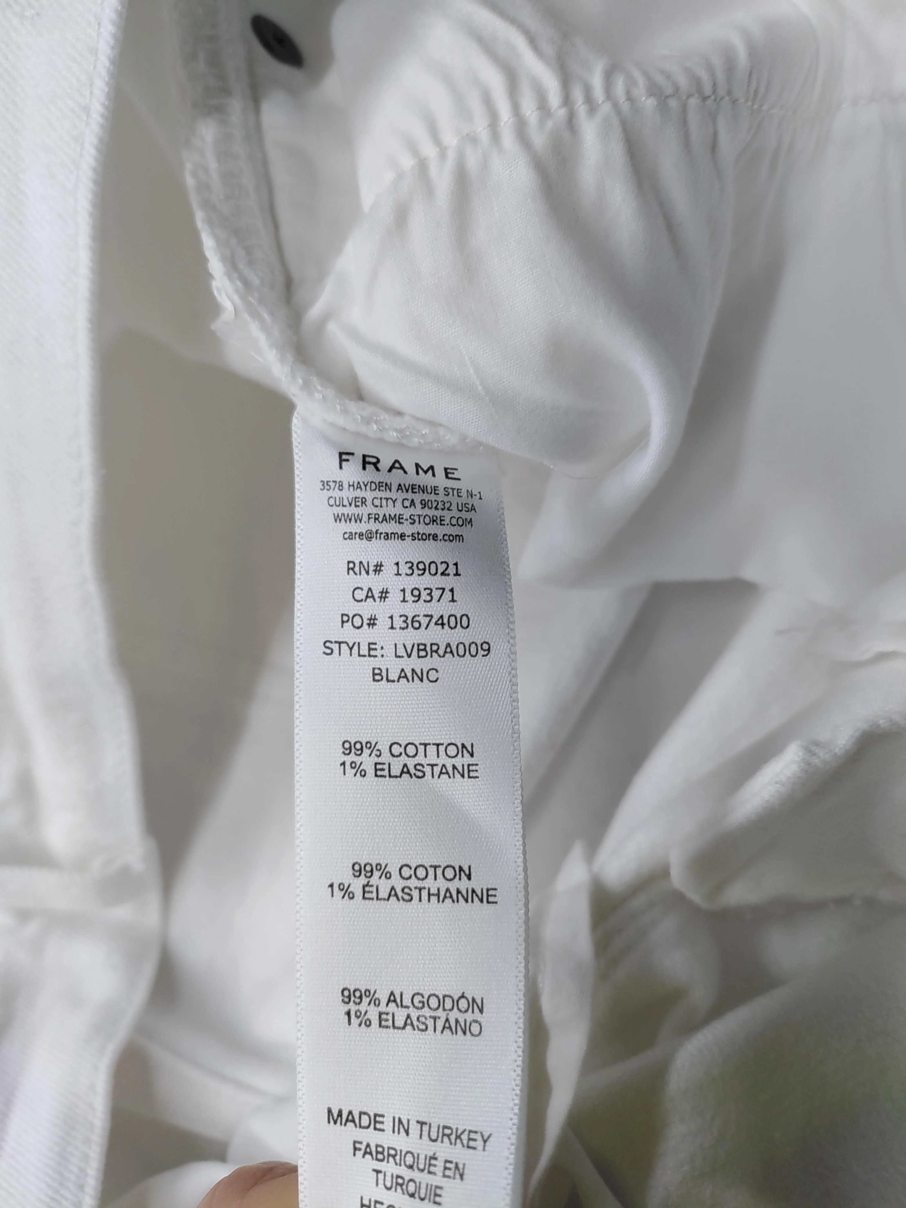 Frame Women's Shorts W 30 in White Cotton with Elastane Cut-Off - Image 7