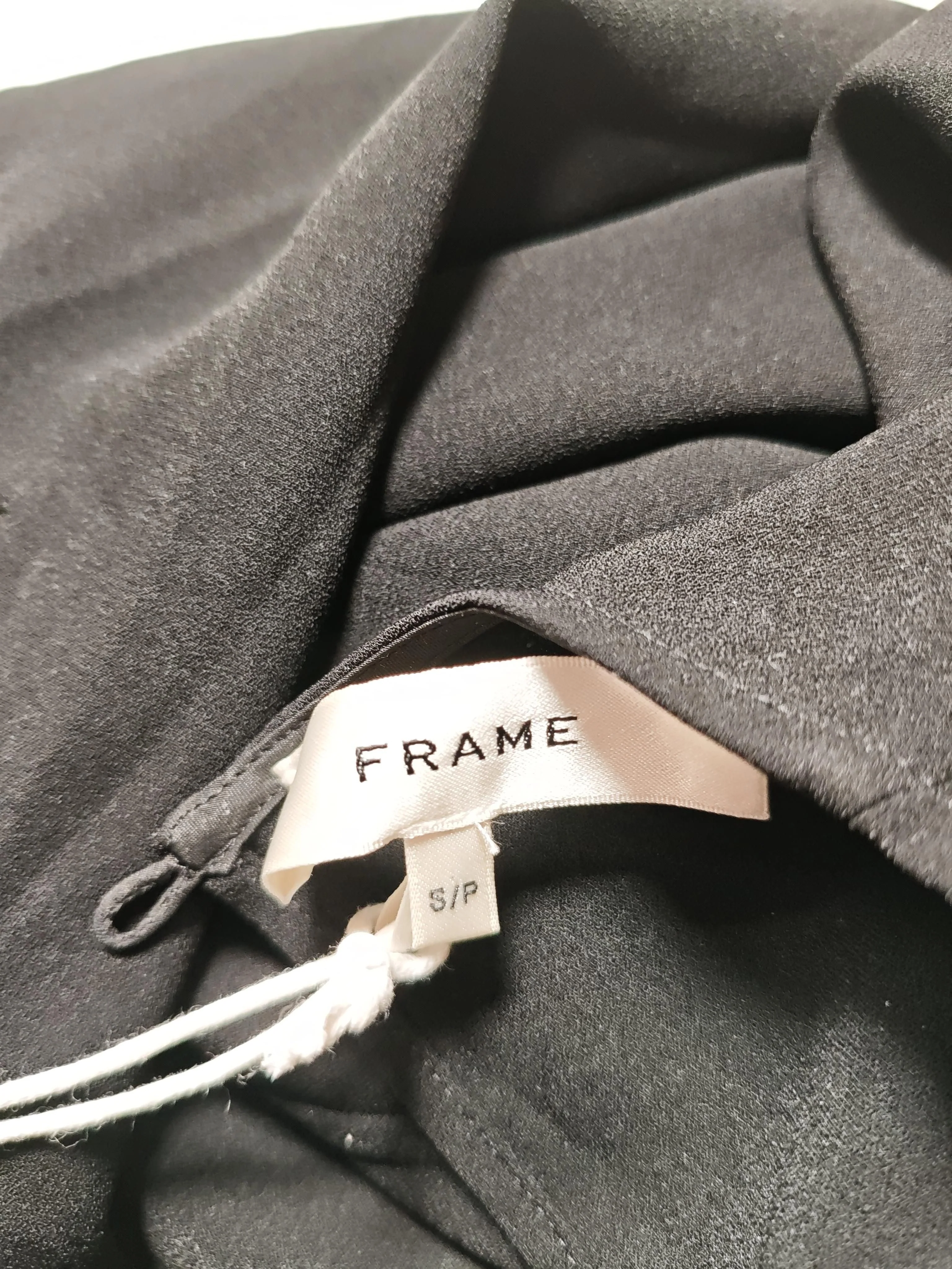 Frame Women's Top S Black Acetate with Polyester Long Sleeve Round Neck Basic - Image 5