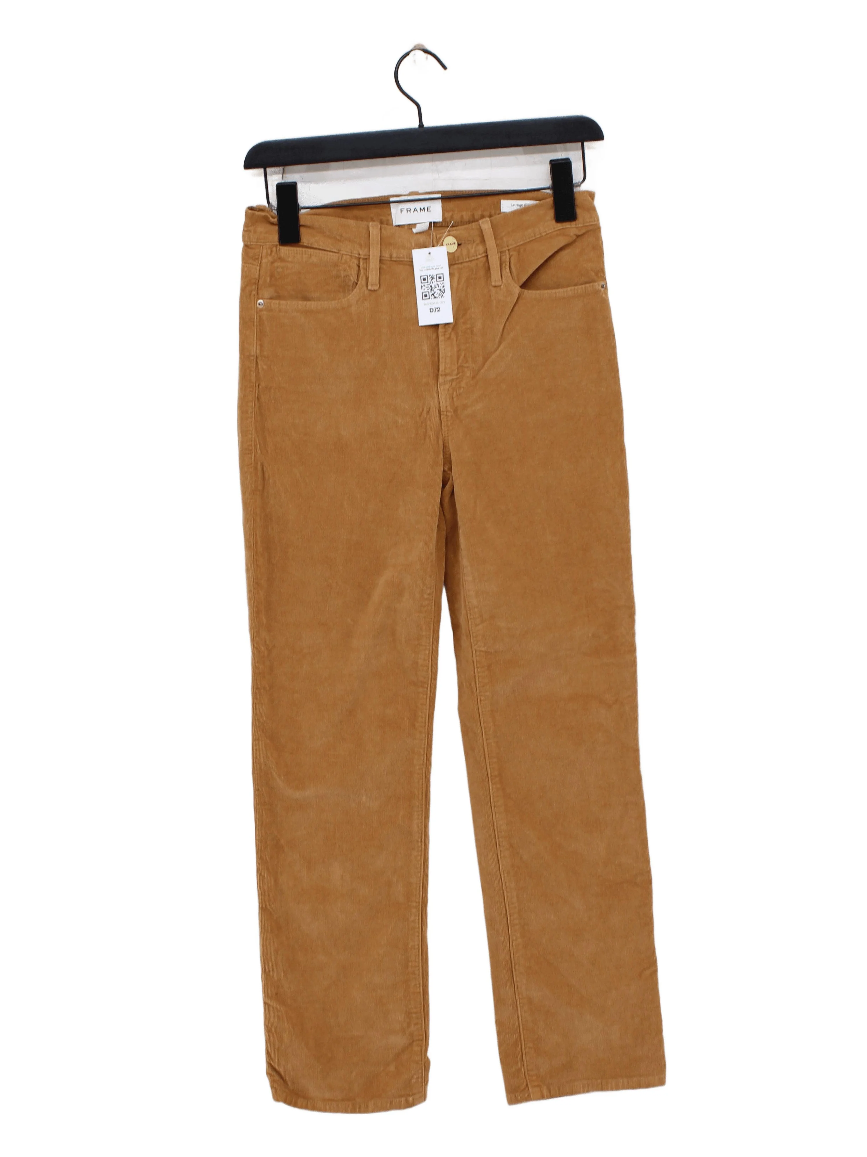 Frame Women's Trousers W 27 in Brown Cotton with Elastane Straight Chino