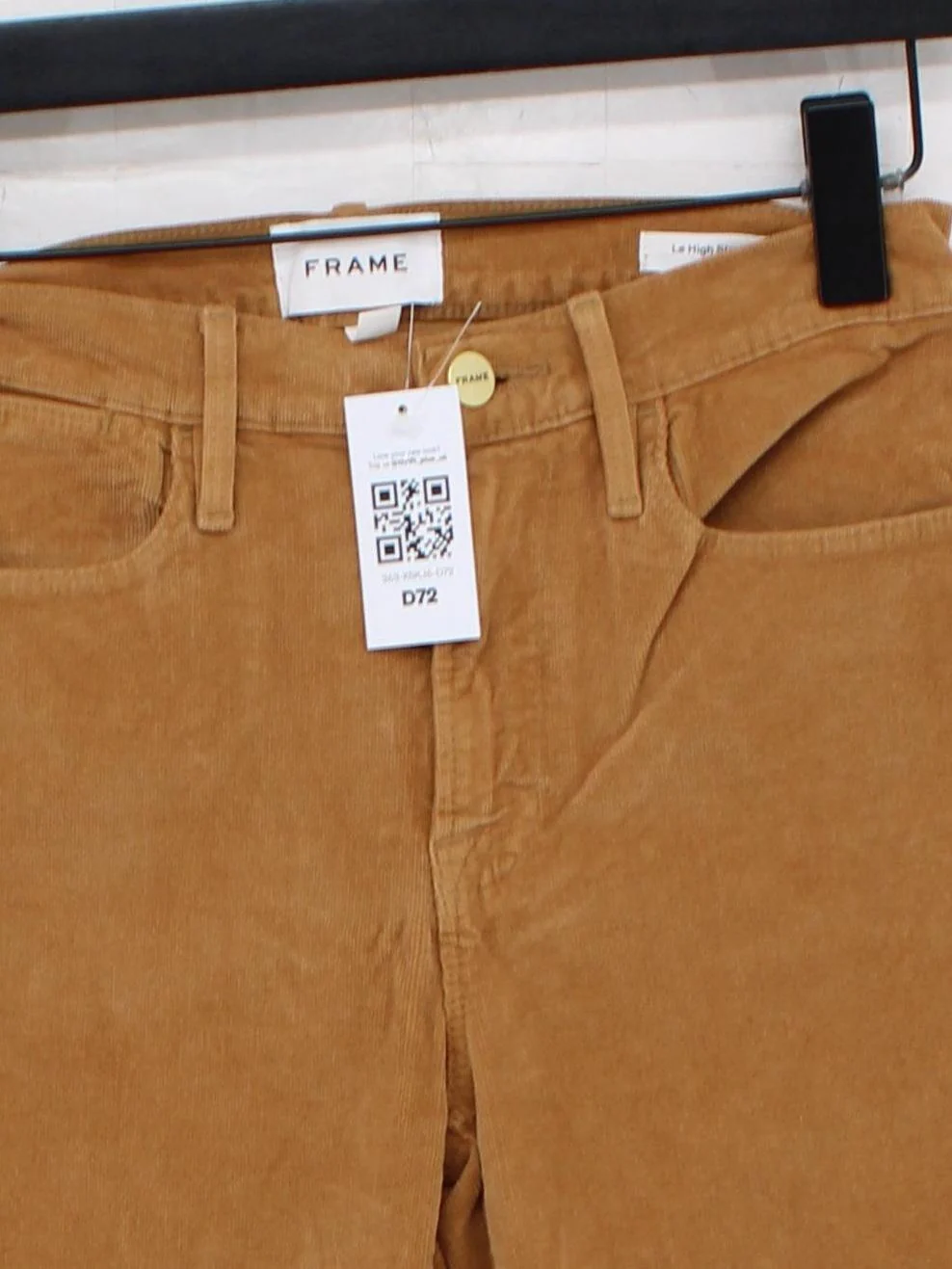 Frame Women's Trousers W 27 in Brown Cotton with Elastane Straight Chino - Image 3