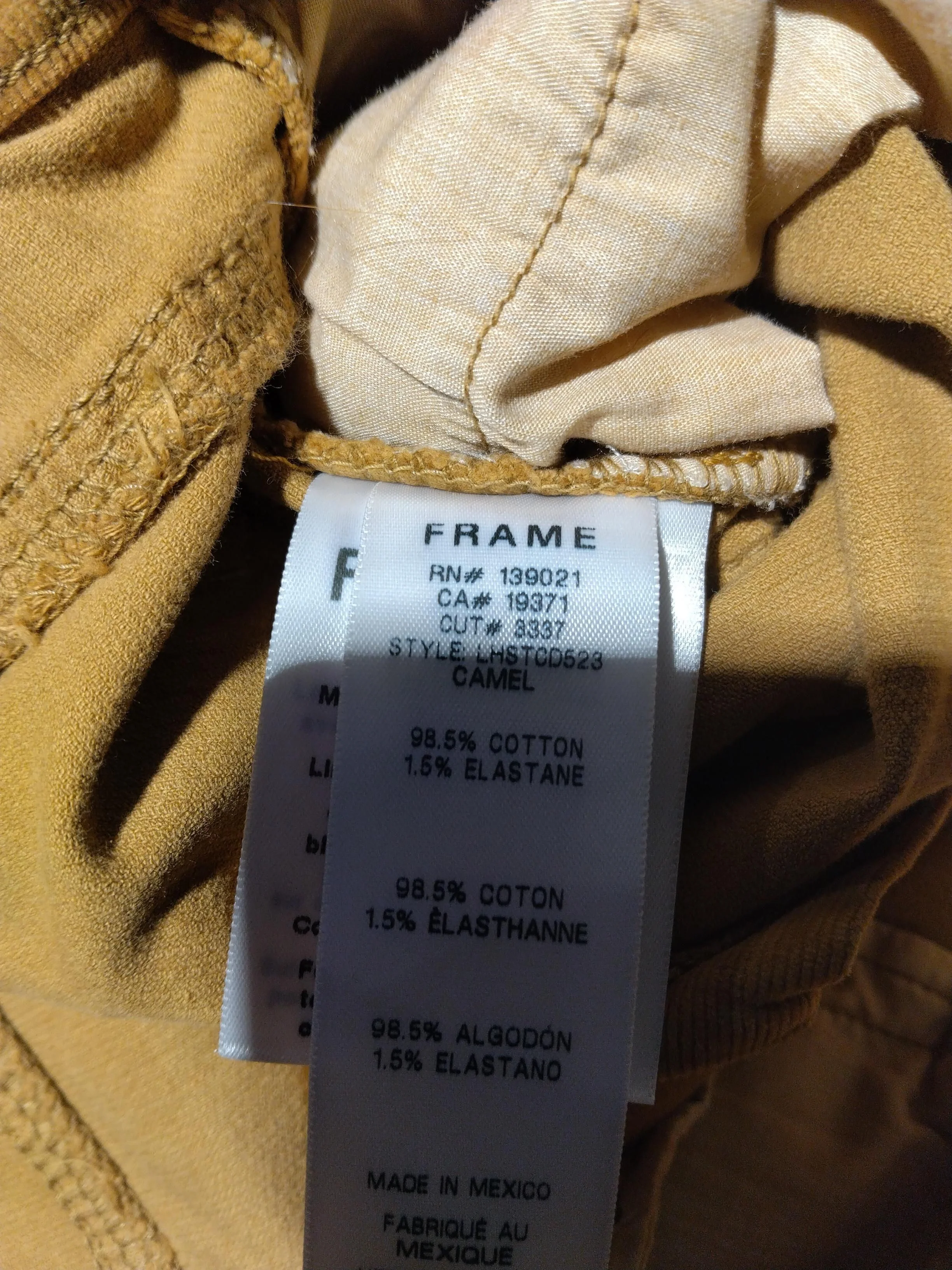 Frame Women's Trousers W 27 in Brown Cotton with Elastane Straight Chino - Image 6
