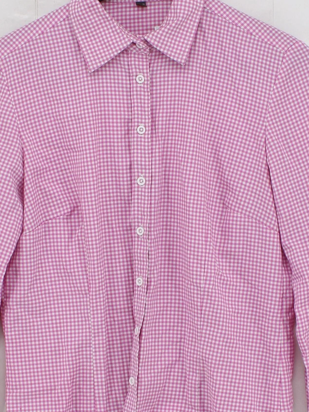 FRANCO CALLEGARI Women's Shirt UK 10 Pink 100% Cotton Basic - Image 3