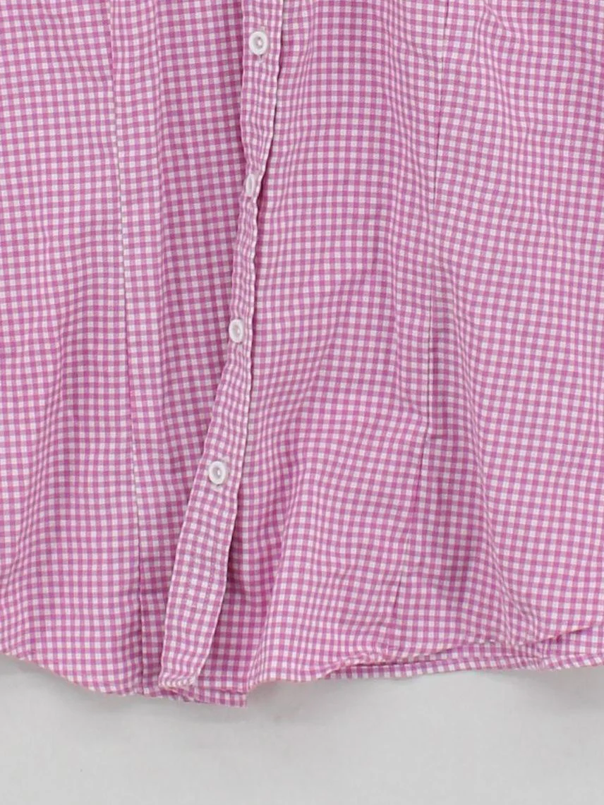 FRANCO CALLEGARI Women's Shirt UK 10 Pink 100% Cotton Basic - Image 4