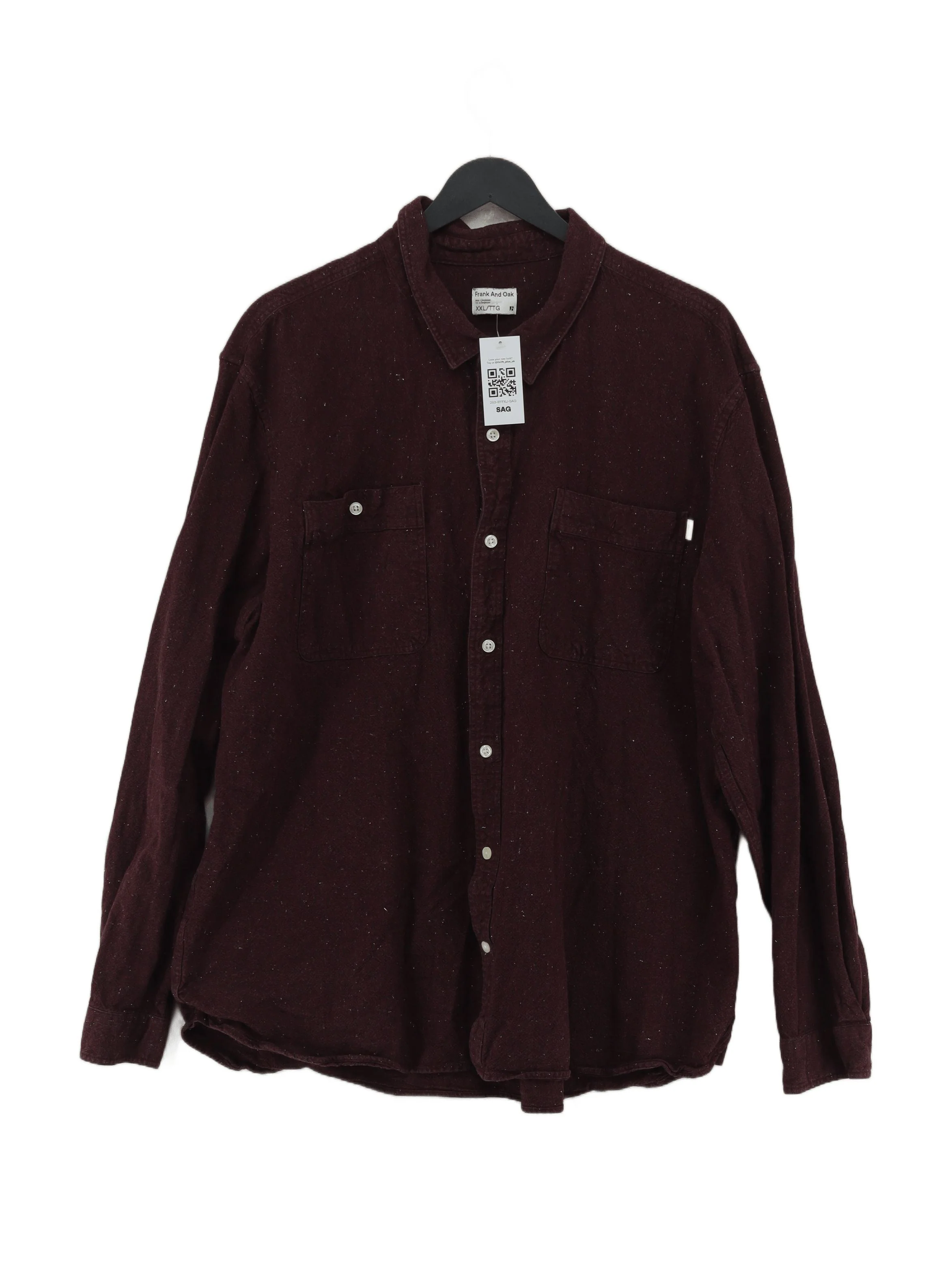 Frank And Oak Men's Shirt XXL Brown 100% Cotton Basic
