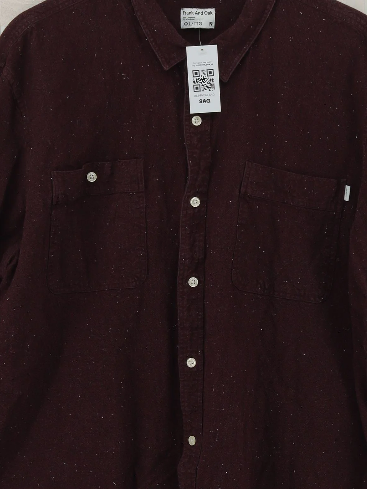 Frank And Oak Men's Shirt XXL Brown 100% Cotton Basic - Image 3