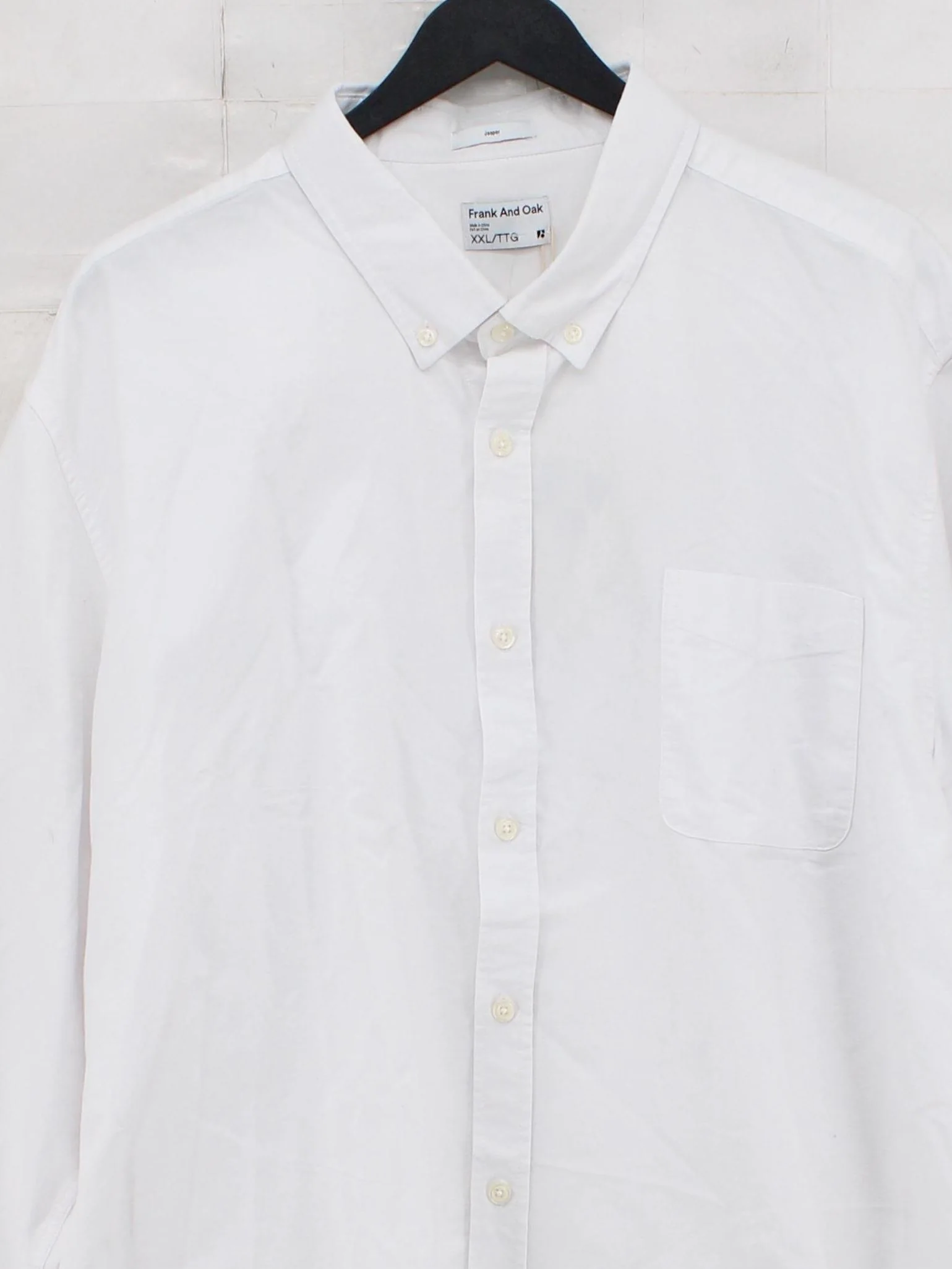 Frank And Oak Men's Shirt XXL White 100% Cotton Basic New with tags - Image 3
