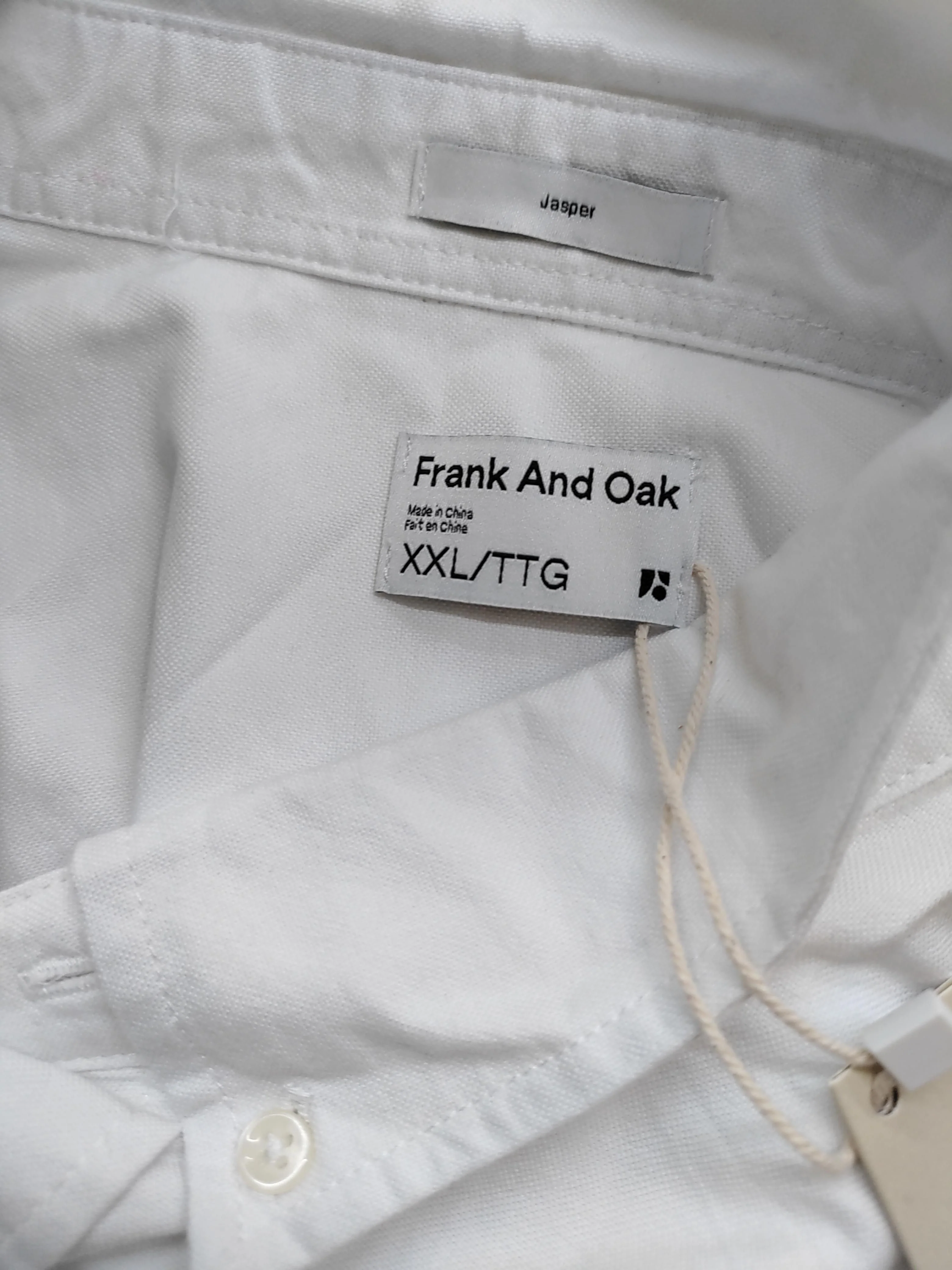 Frank And Oak Men's Shirt XXL White 100% Cotton Basic New with tags - Image 5