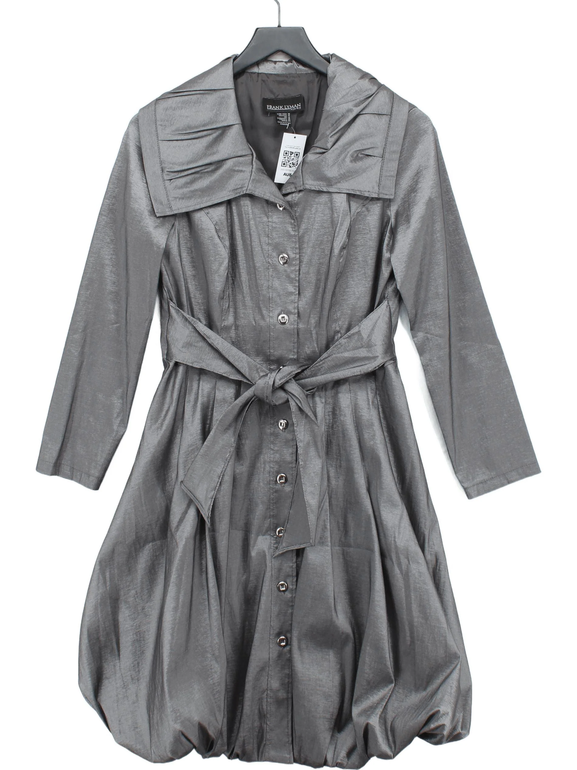 Frank Lyman Shirt Mini Dress UK12 in Grey