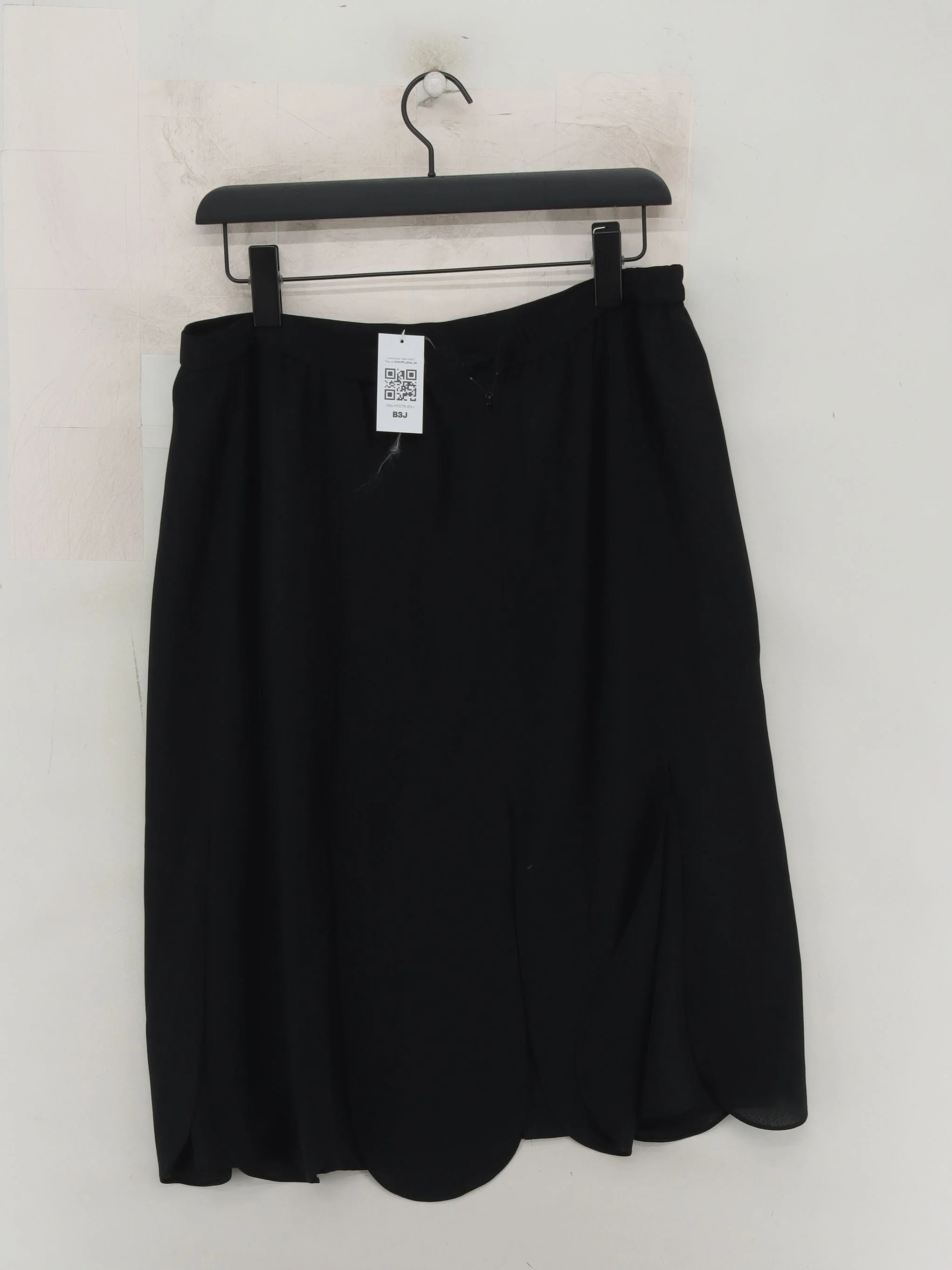 Frank Usher Women's Midi Skirt UK 18 Black Polyester with Acetate Midi A-Line - Image 2