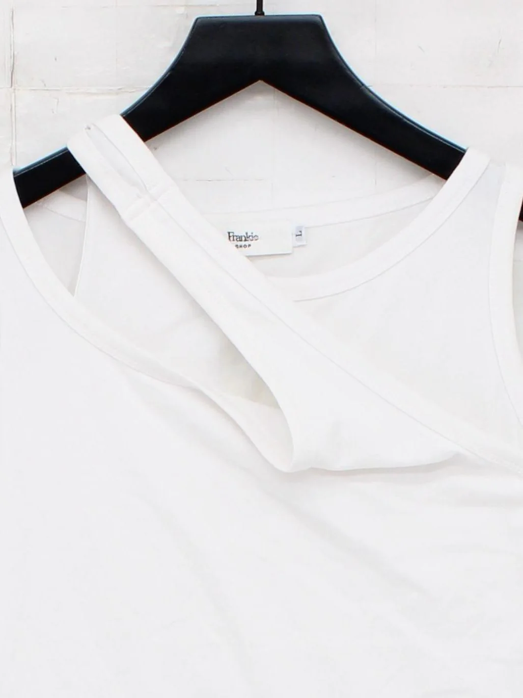 Frankie Shop Women's T-Shirt L White Cotton with Lyocell Modal, Spandex Basic - Image 3
