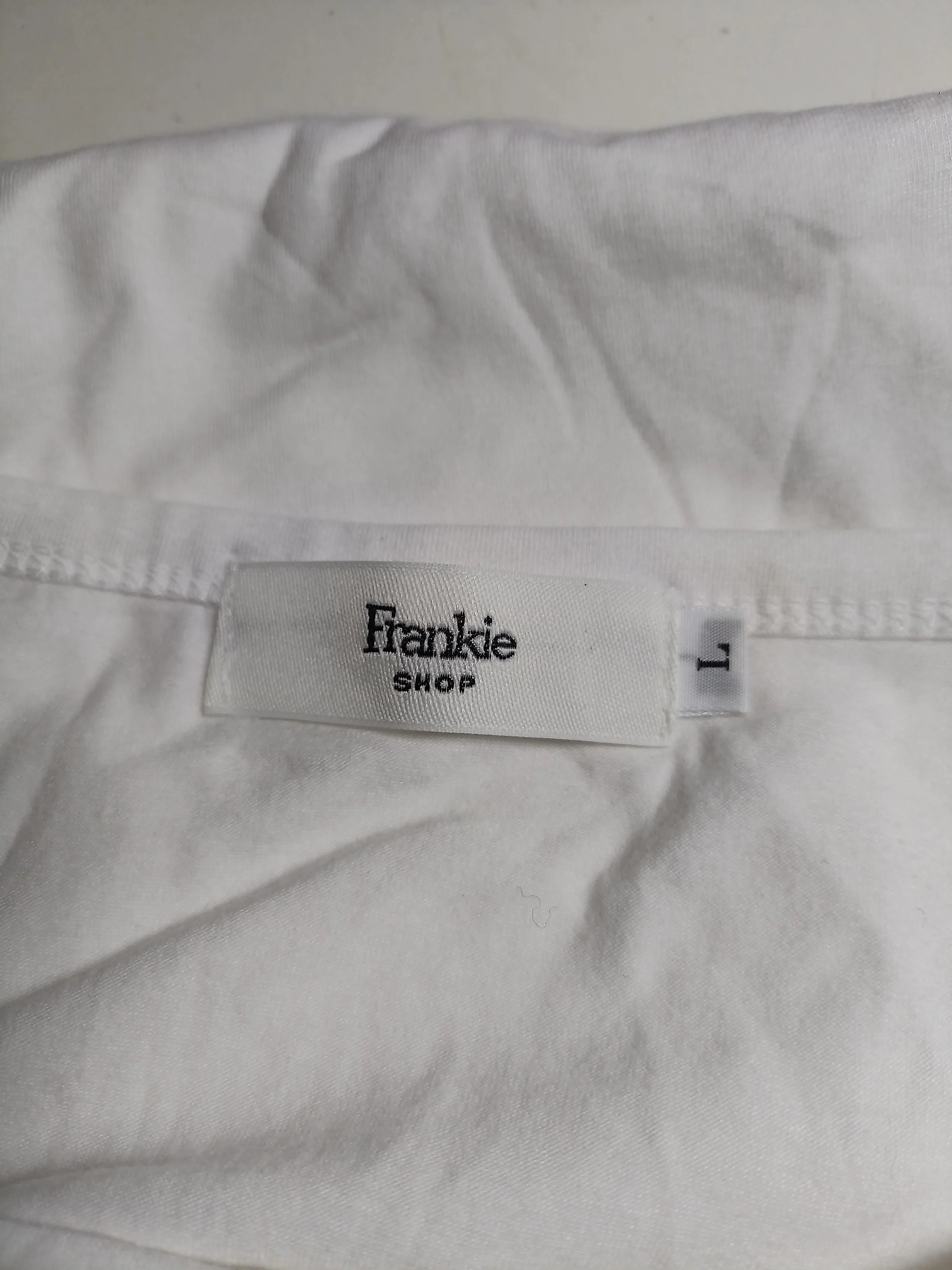 Frankie Shop Women's T-Shirt L White Cotton with Lyocell Modal, Spandex Basic - Image 5