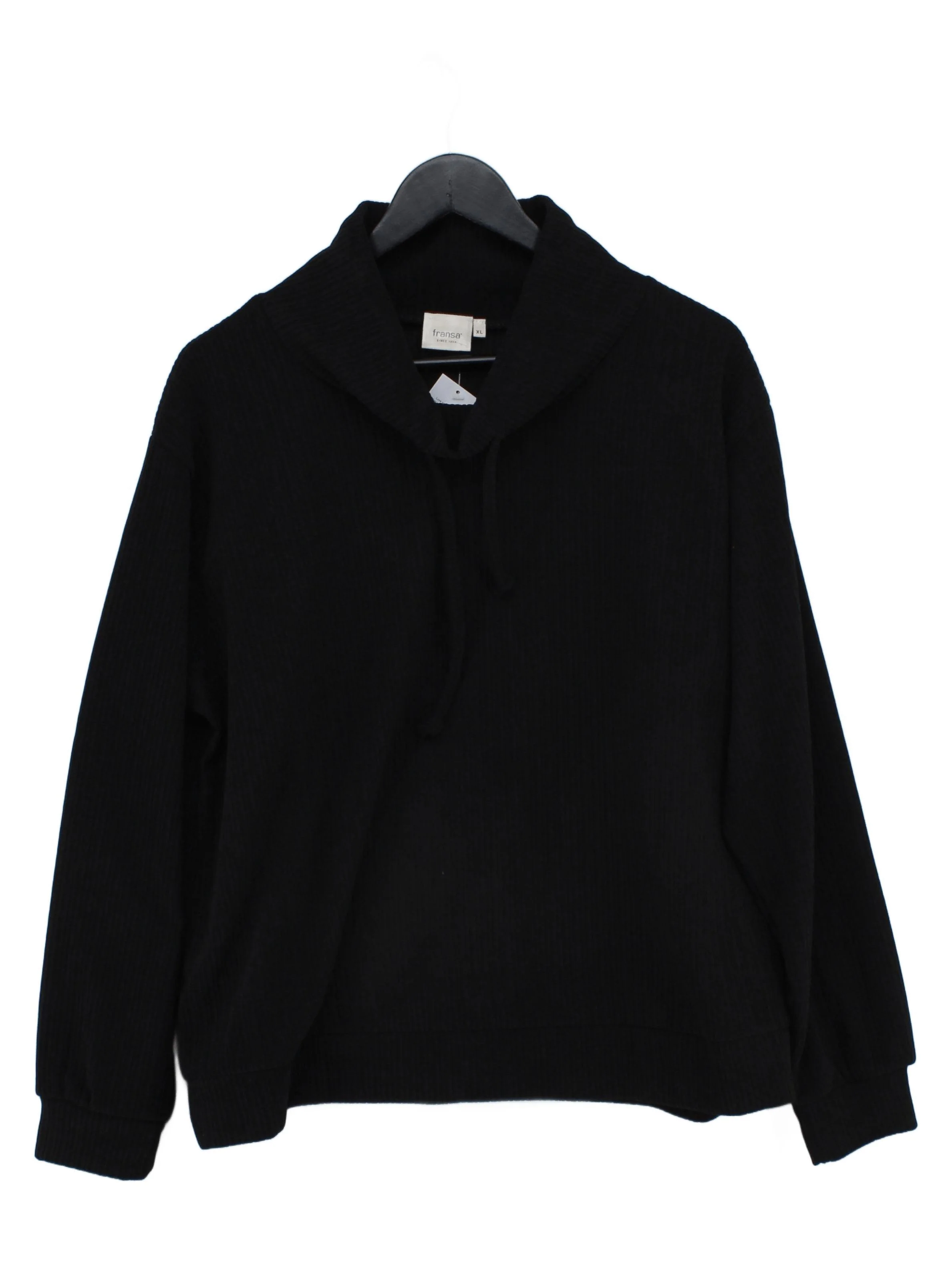 Fransa Women's Hoodie XL Black Polyester with Elastane Pullover