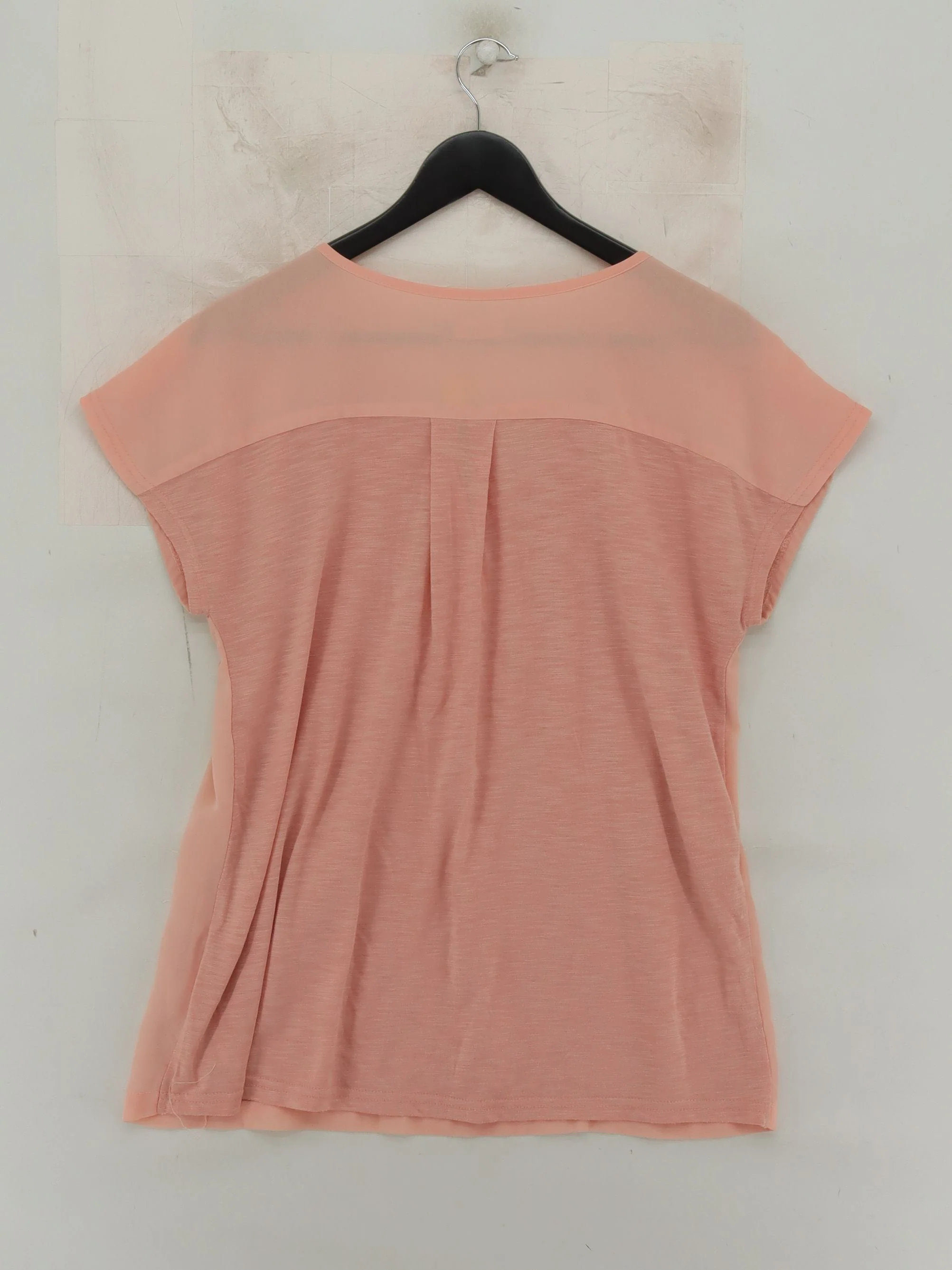 Fransa Women's Top M Pink Polyester with Viscose Short Sleeve V-Neck Basic - Image 2