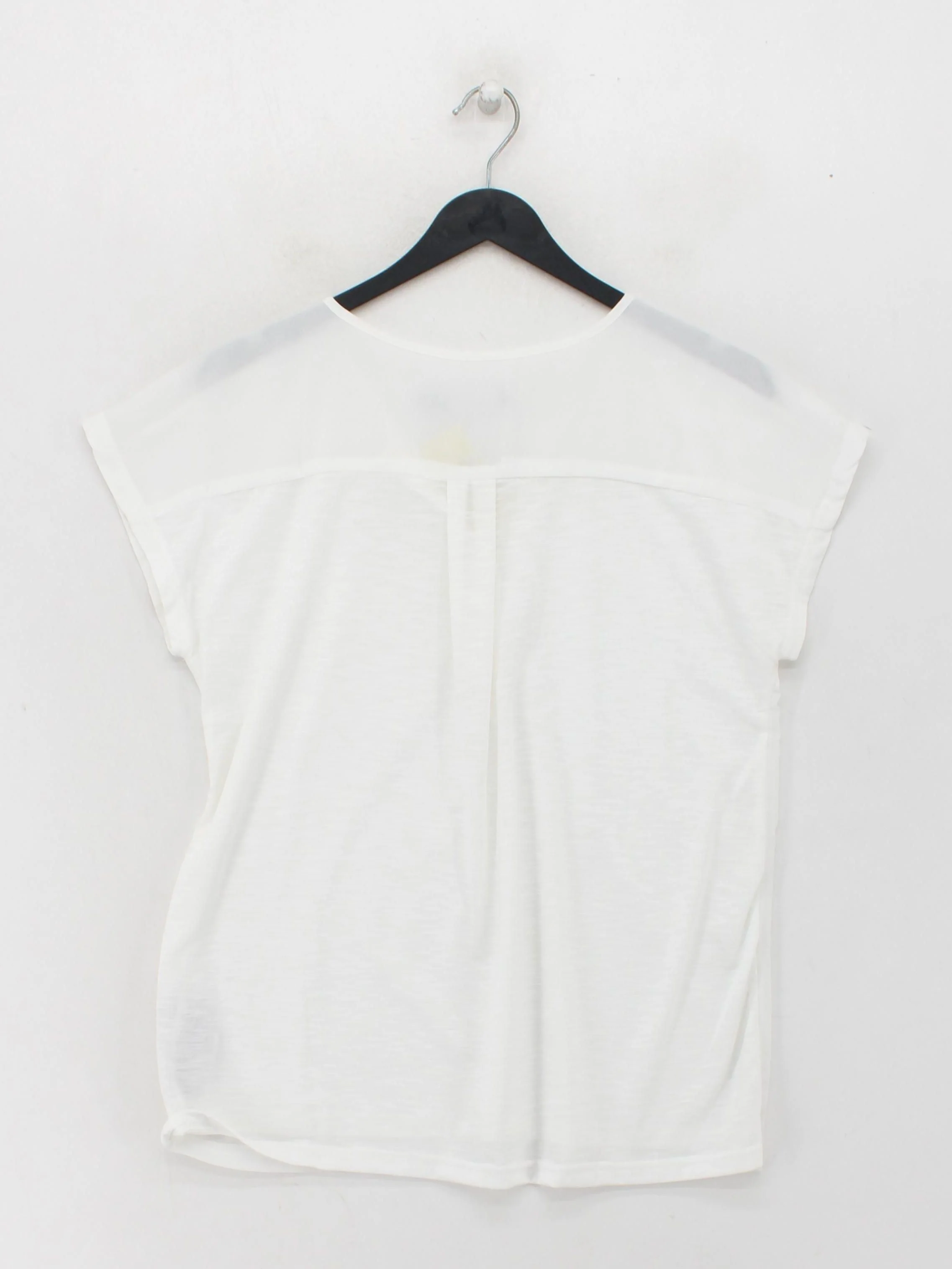 Fransa Women's Top S White Polyester with Viscose Short Sleeve V-Neck Basic - Image 2
