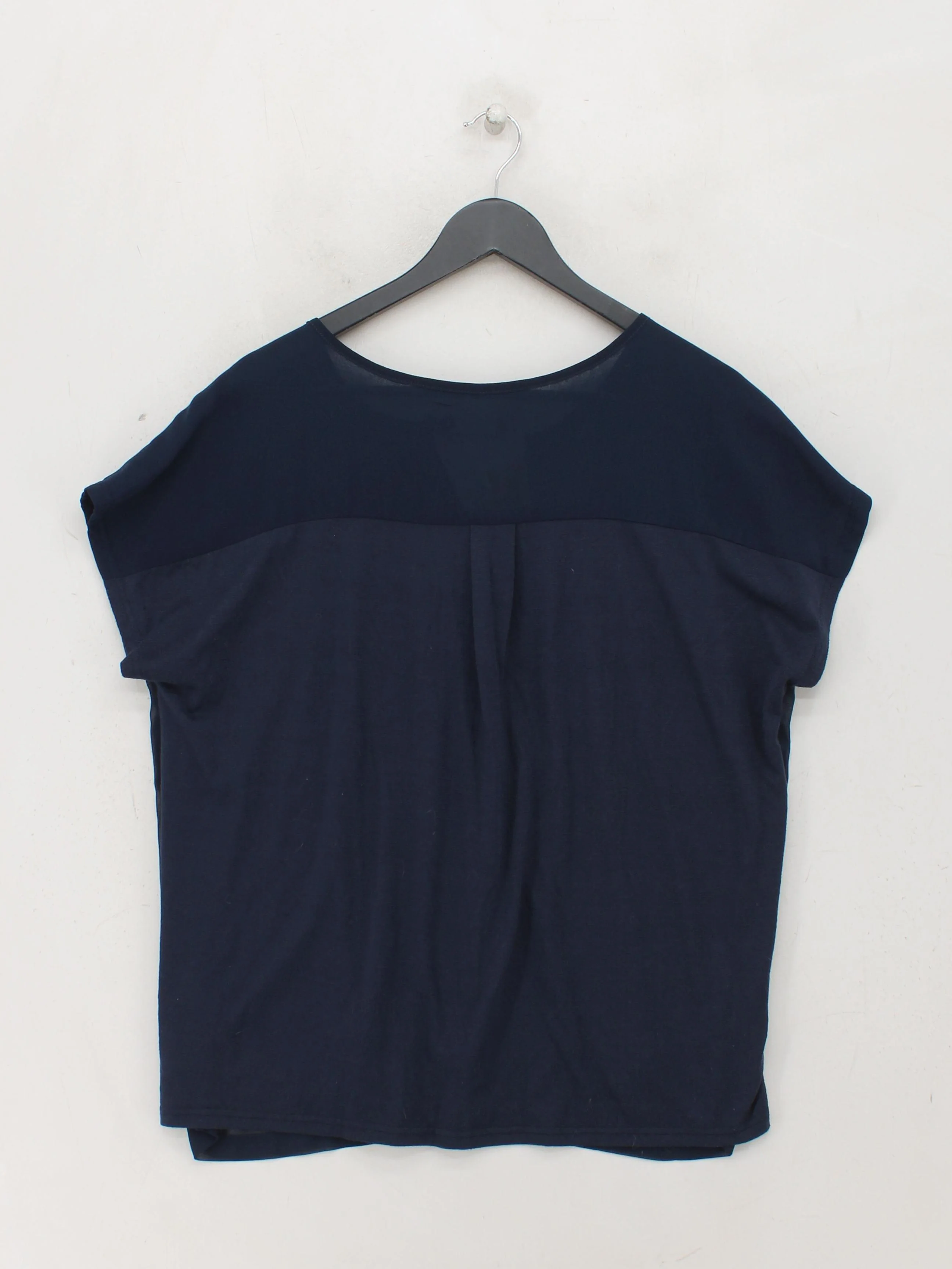 Fransa Women's Top XXL Blue Polyester with Viscose Short Sleeve V-Neck Basic - Image 2