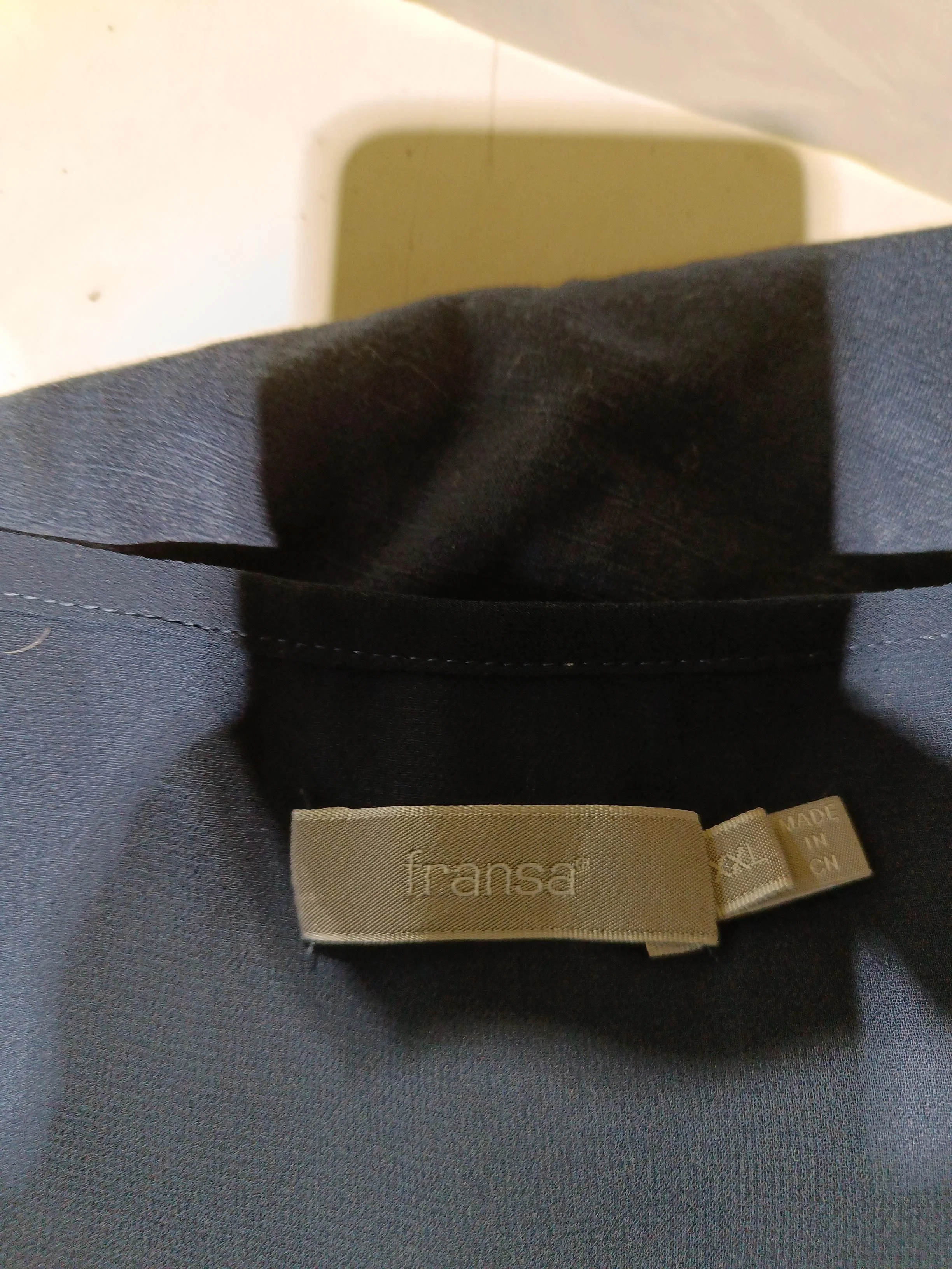 Fransa Women's Top XXL Blue Polyester with Viscose Short Sleeve V-Neck Basic - Image 5