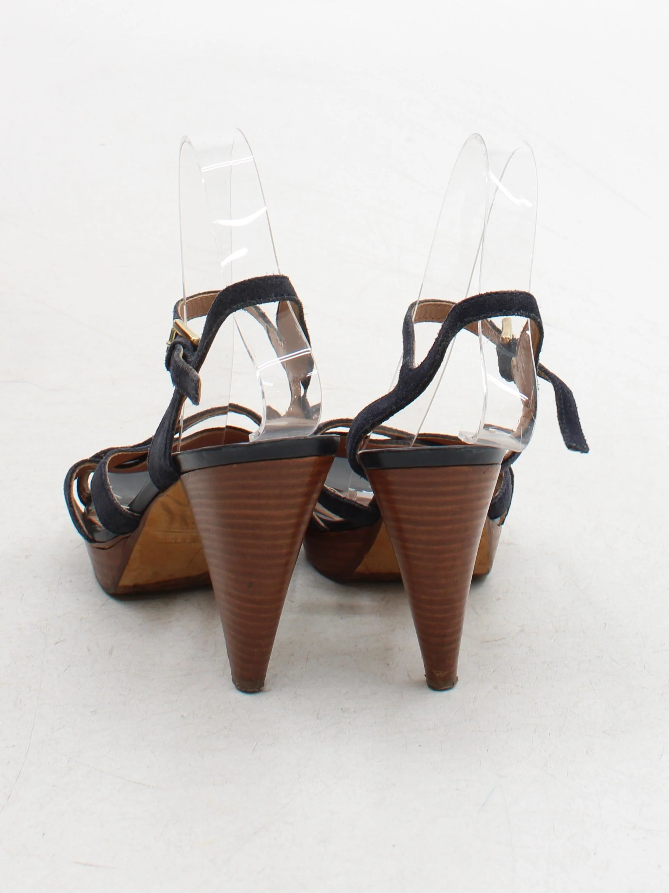 Fratelli Rossetti Women's Heels UK 6 Blue Suede with Leather Platform - Image 3