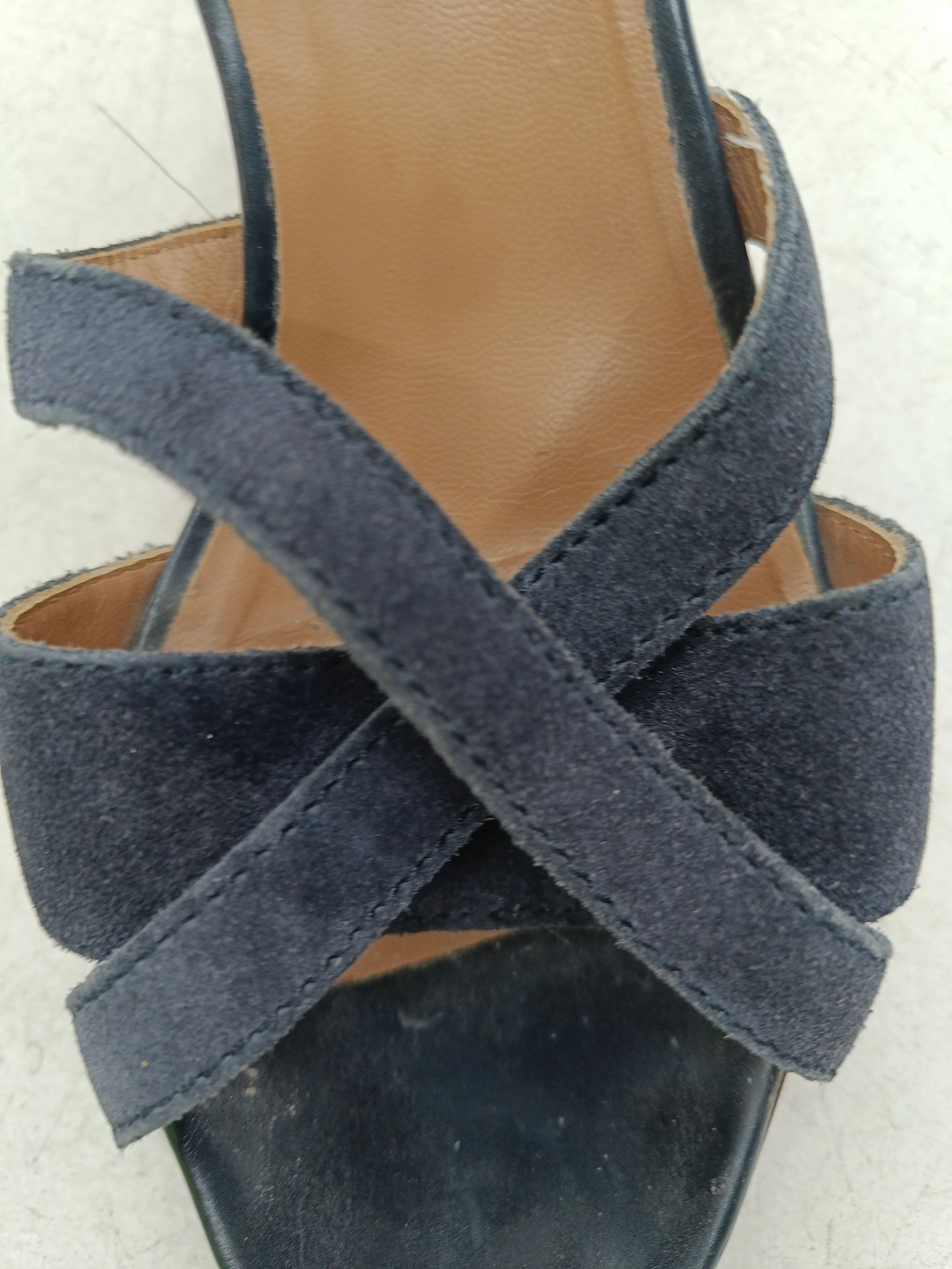 Fratelli Rossetti Women's Heels UK 6 Blue Suede with Leather Platform - Image 8